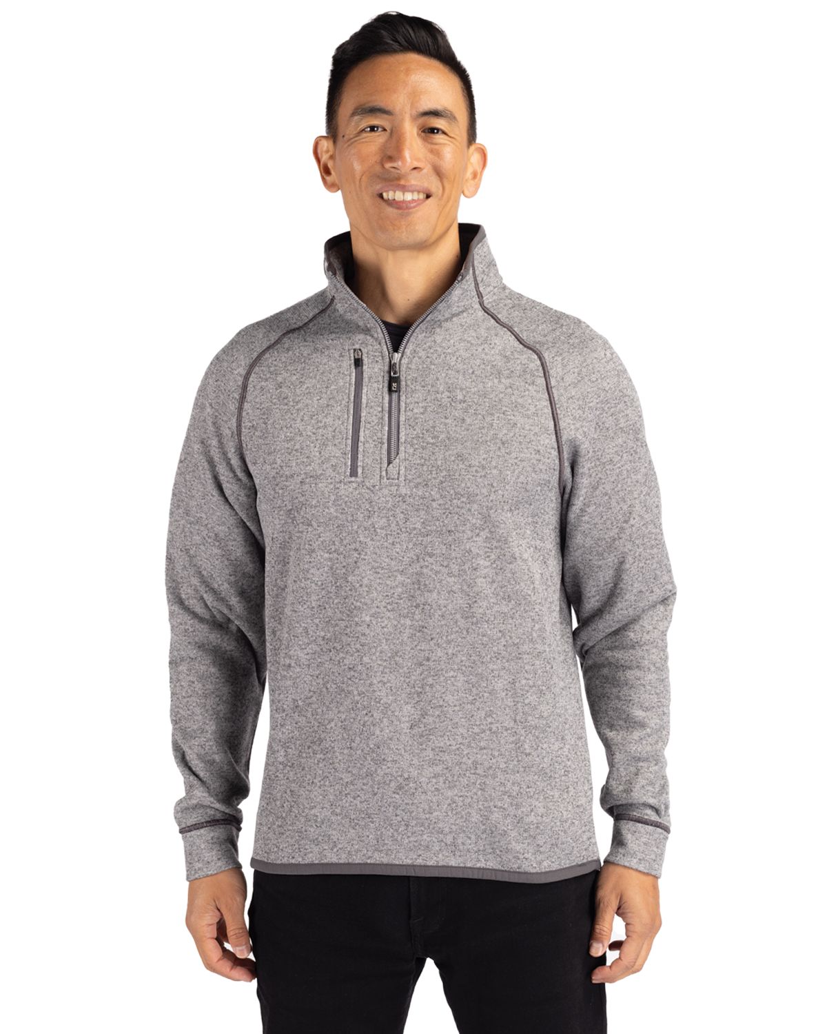 Cutter & Buck Mainsail Sweater-Knit Mens Half Zip Jacket 161
