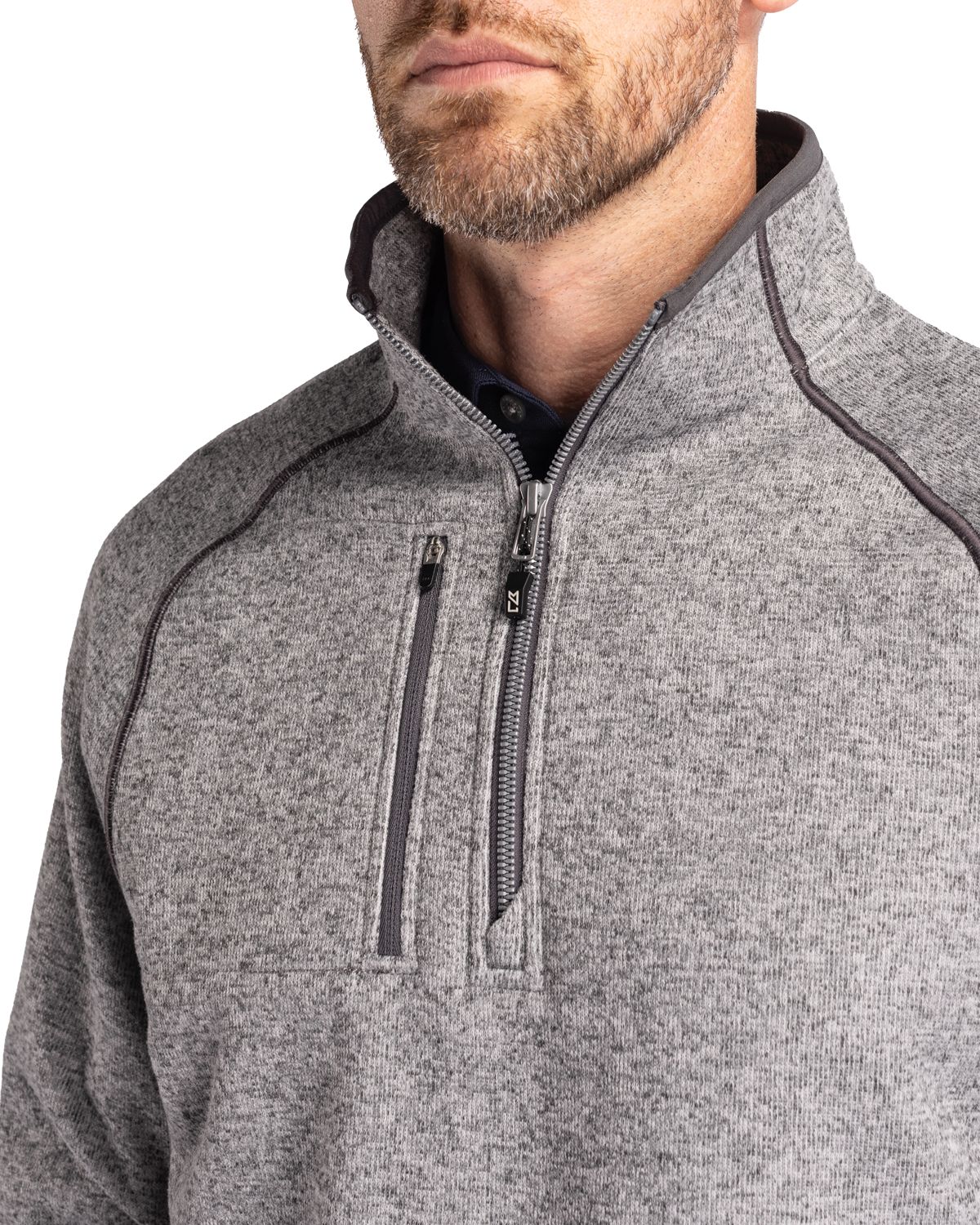 Cutter & Buck Mainsail Sweater-Knit Mens Half Zip Jacket 160