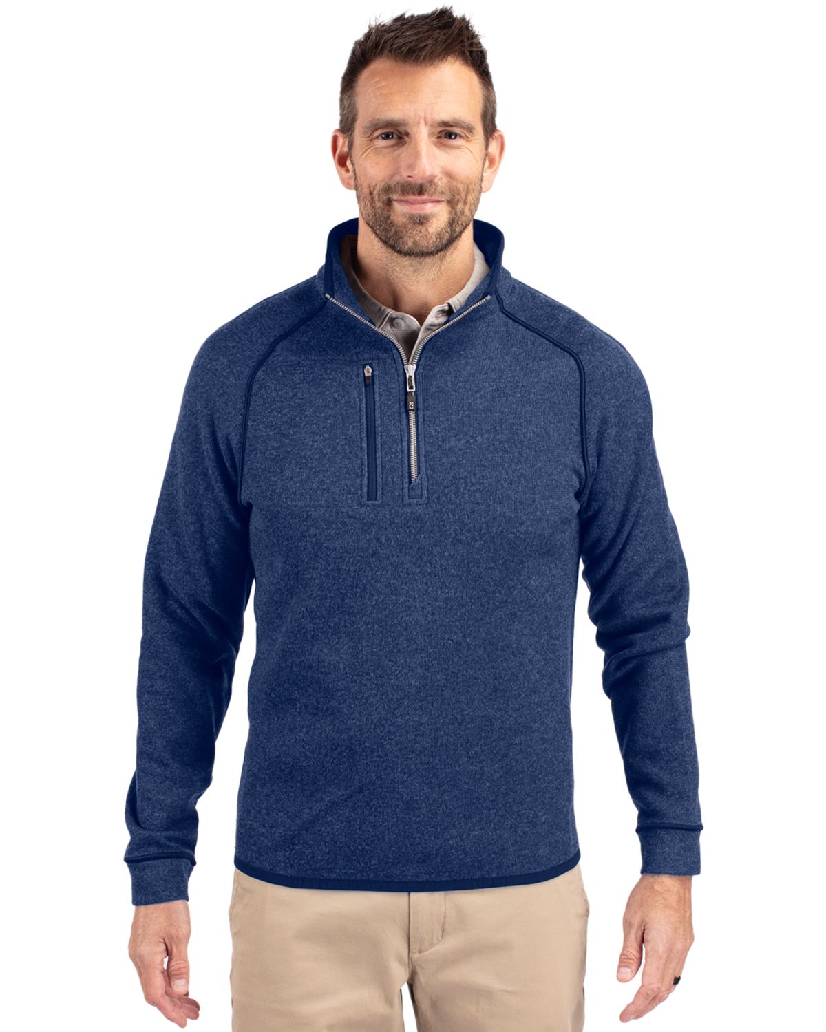 Cutter & Buck Mainsail Sweater-Knit Mens Half Zip Jacket 150