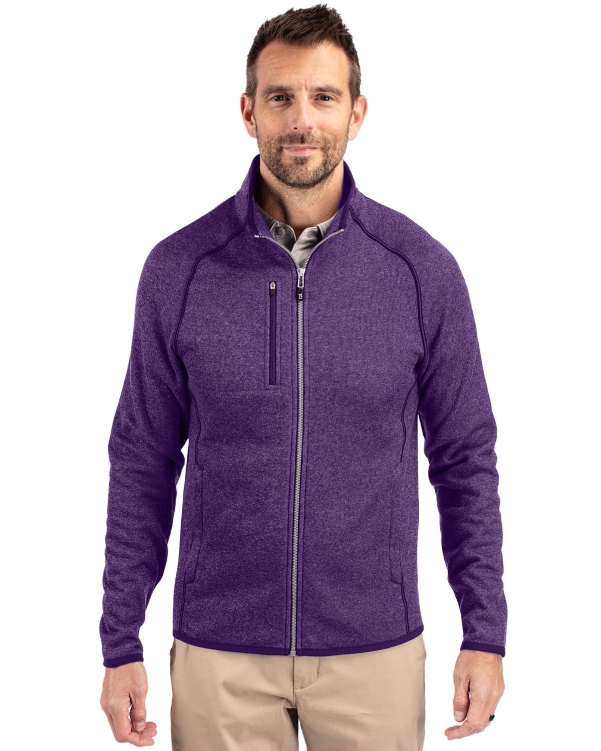 Cutter & Buck Mainsail Sweater-Knit Mens Full Zip Jacket 140