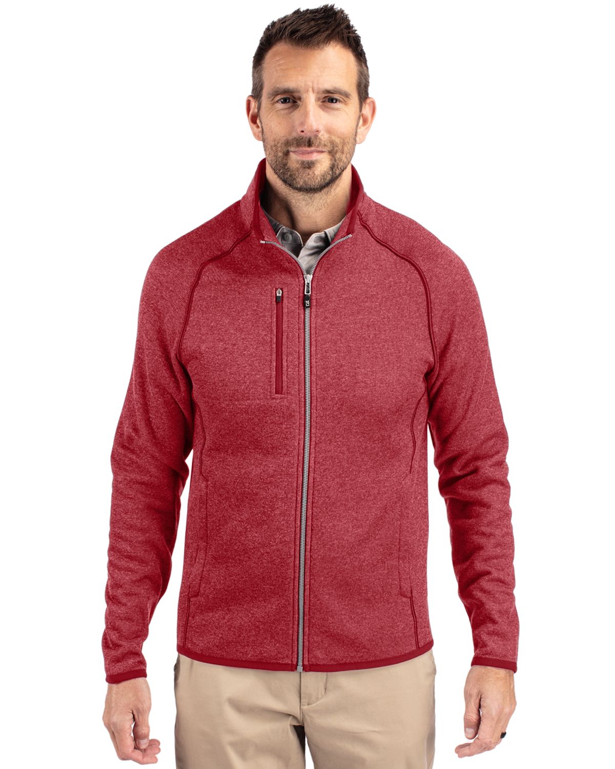 Cutter & Buck Mainsail Sweater-Knit Mens Full Zip Jacket 71