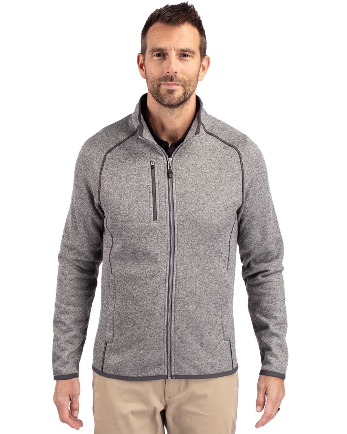 Cutter & Buck Mainsail Sweater-Knit Mens Full Zip Jacket 134