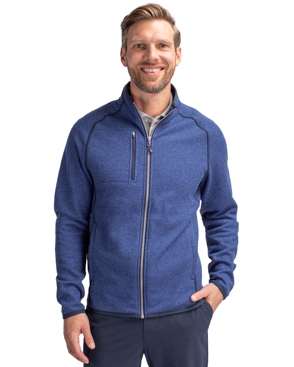 Cutter & Buck Mainsail Sweater-Knit Mens Full Zip Jacket 69