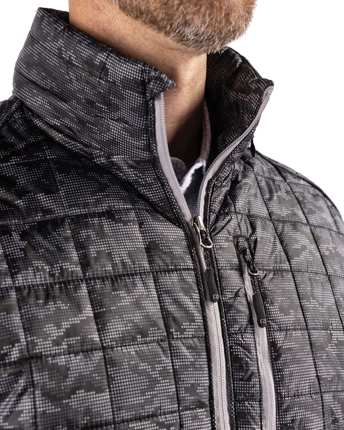 Cutter & Buck Rainier Recycled Insulated Printed Puffer Mens Full Zip Jacket 4