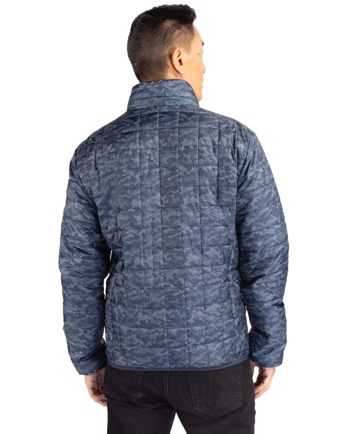 Cutter & Buck Rainier Recycled Insulated Printed Puffer Mens Full Zip Jacket 38
