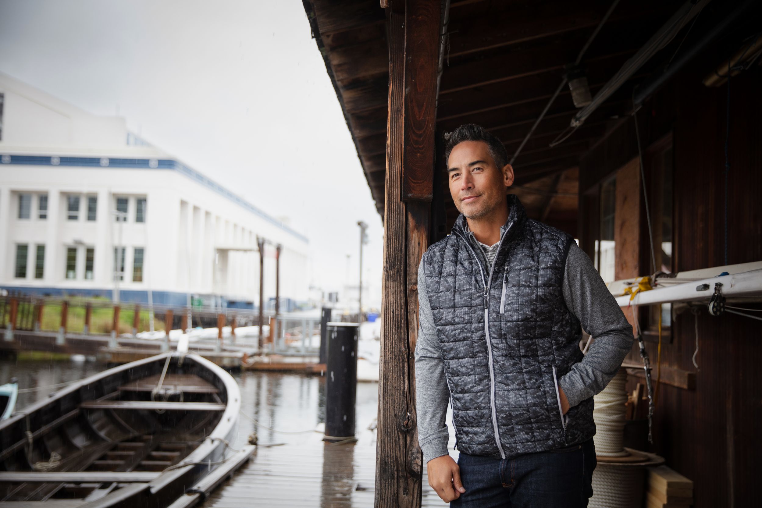Cutter & Buck Rainier Recycled Insulated Printed Puffer Mens Full Zip Vest