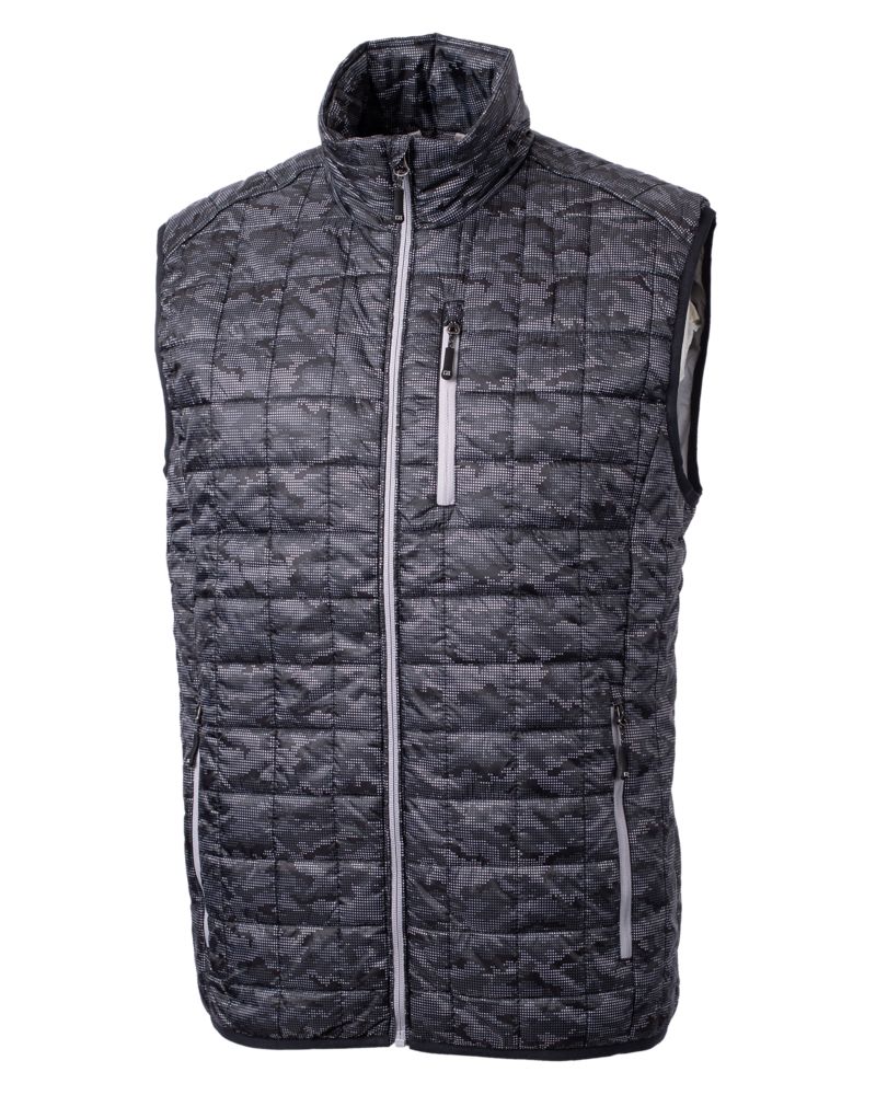 Cutter & Buck Rainier Recycled Insulated Printed Puffer Mens Full Zip Vest 27