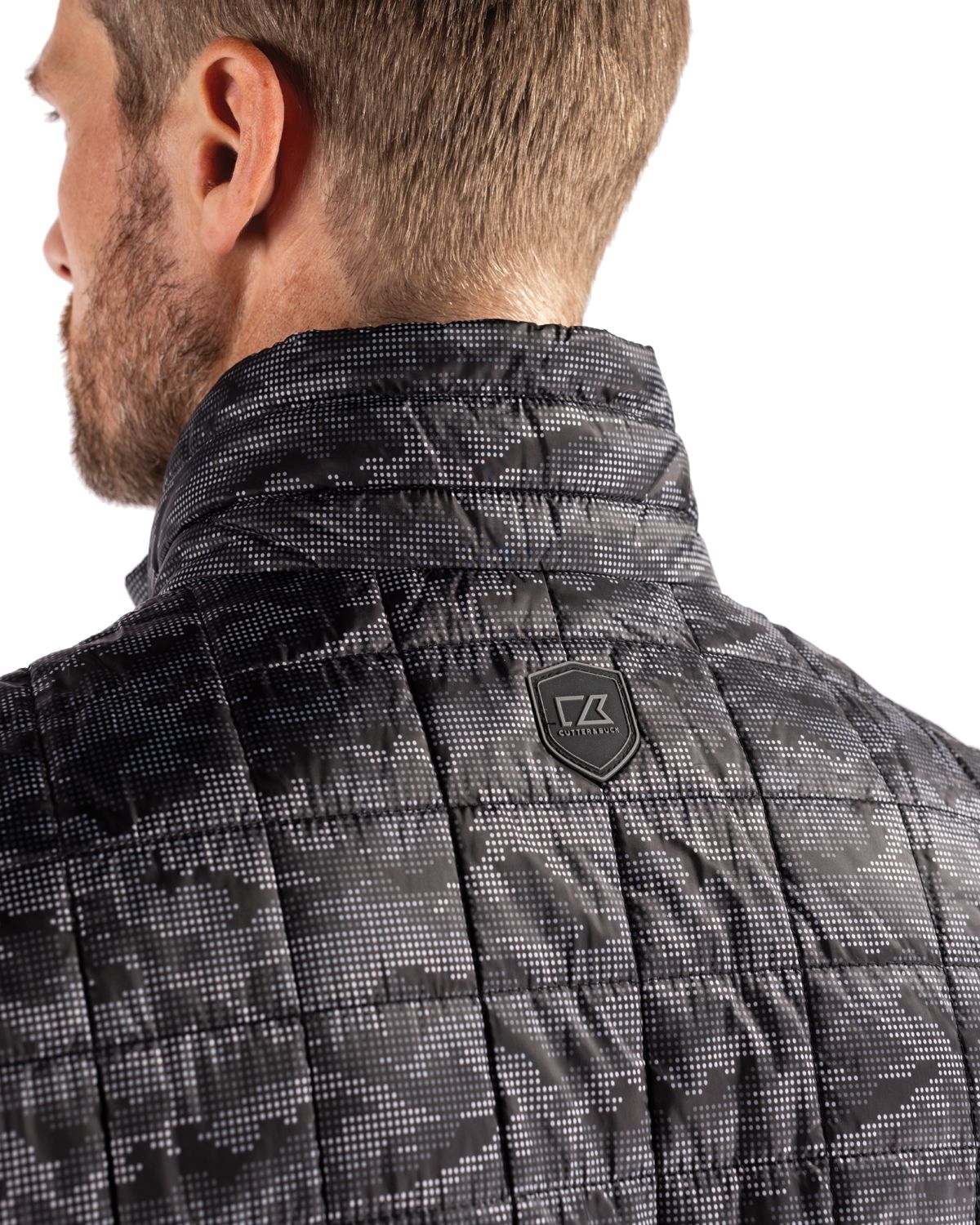 Cutter & Buck Rainier Recycled Insulated Printed Puffer Mens Full Zip Vest 36