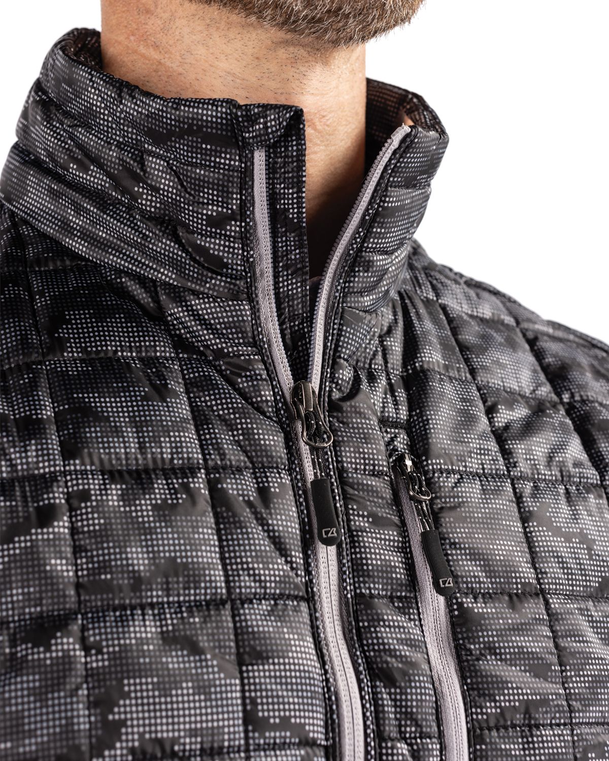 Cutter & Buck Rainier Recycled Insulated Printed Puffer Mens Full Zip Vest 37