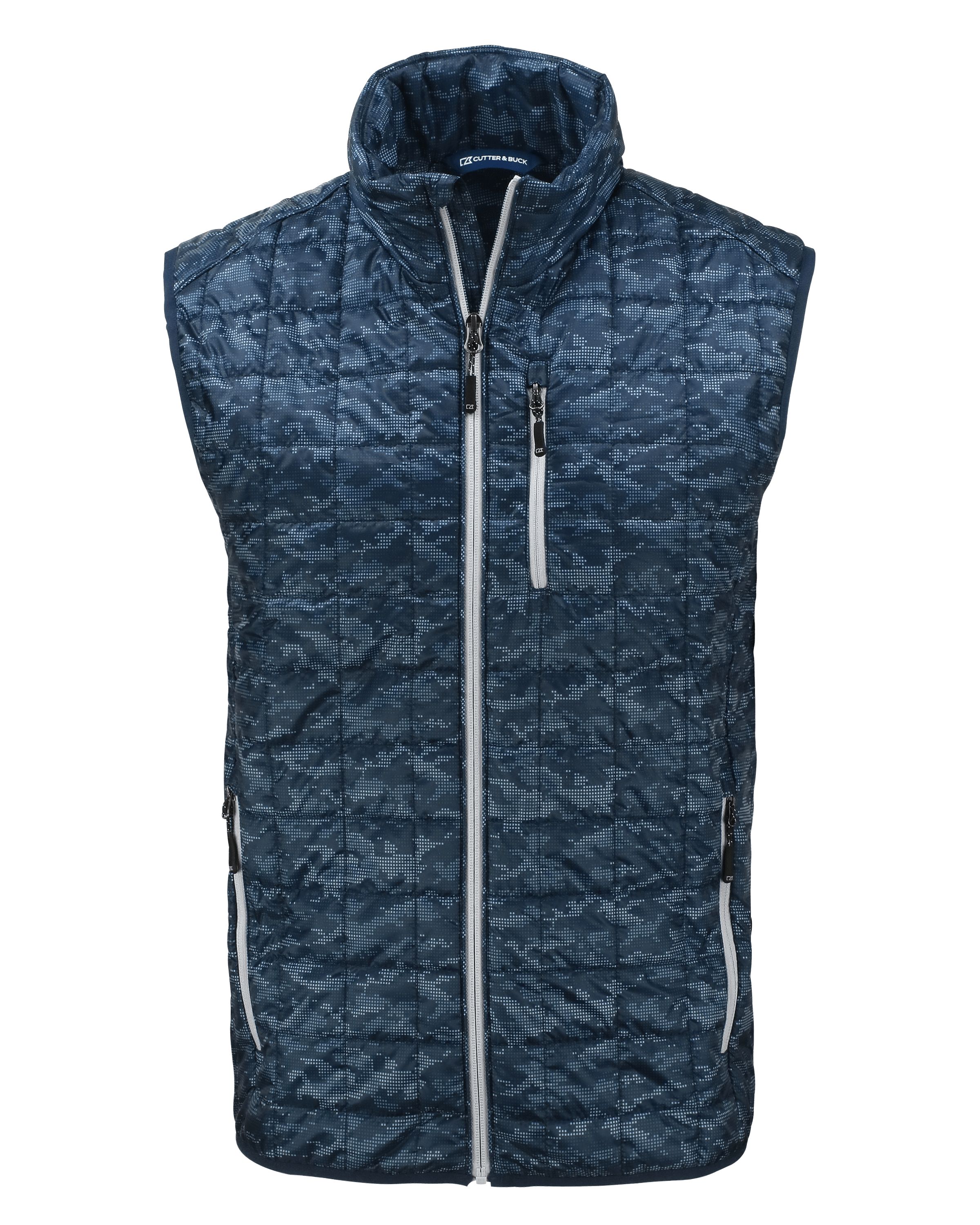 Cutter & Buck Rainier Recycled Insulated Printed Puffer Mens Full Zip Vest 38