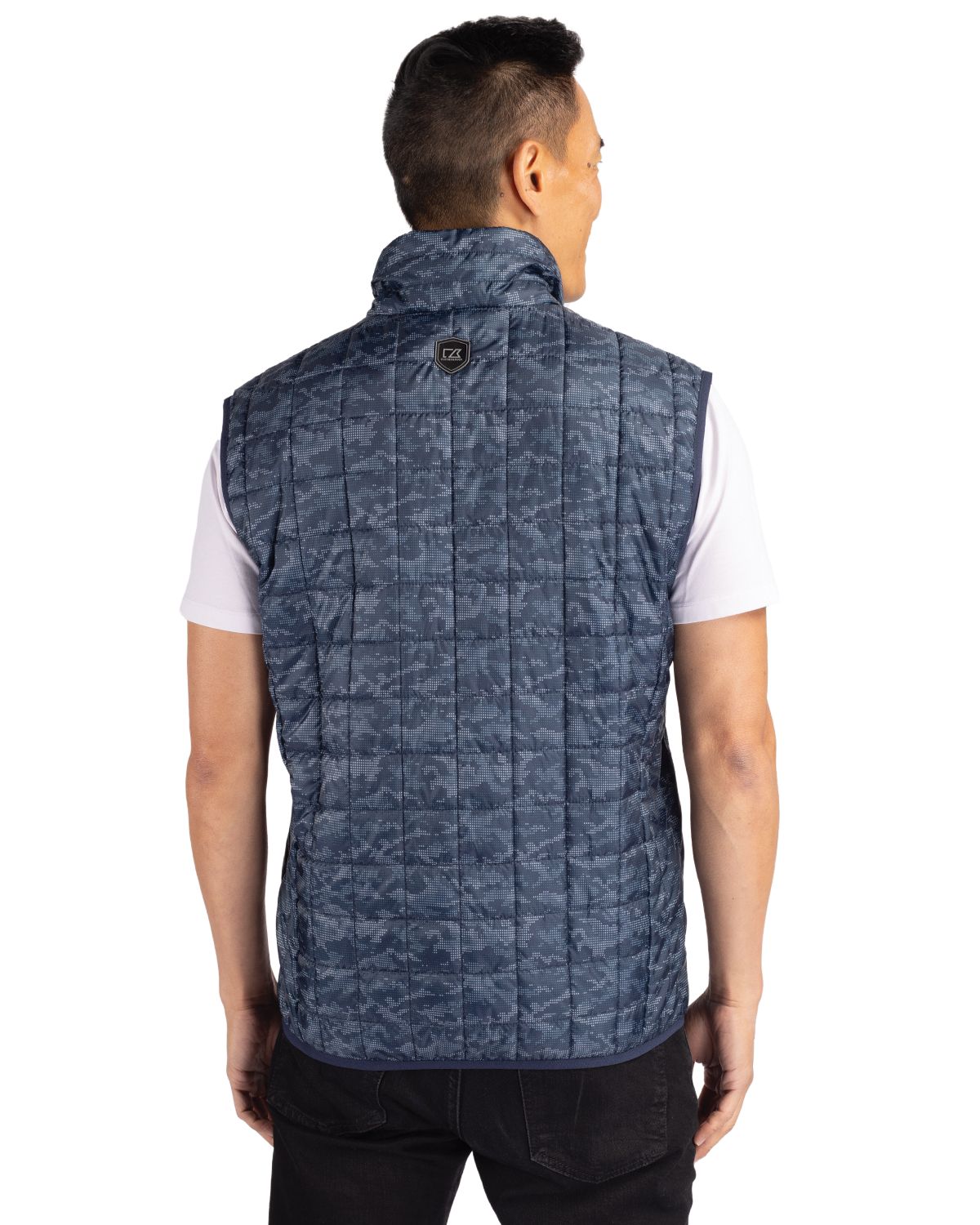 Cutter & Buck Rainier Recycled Insulated Printed Puffer Mens Full Zip Vest 18