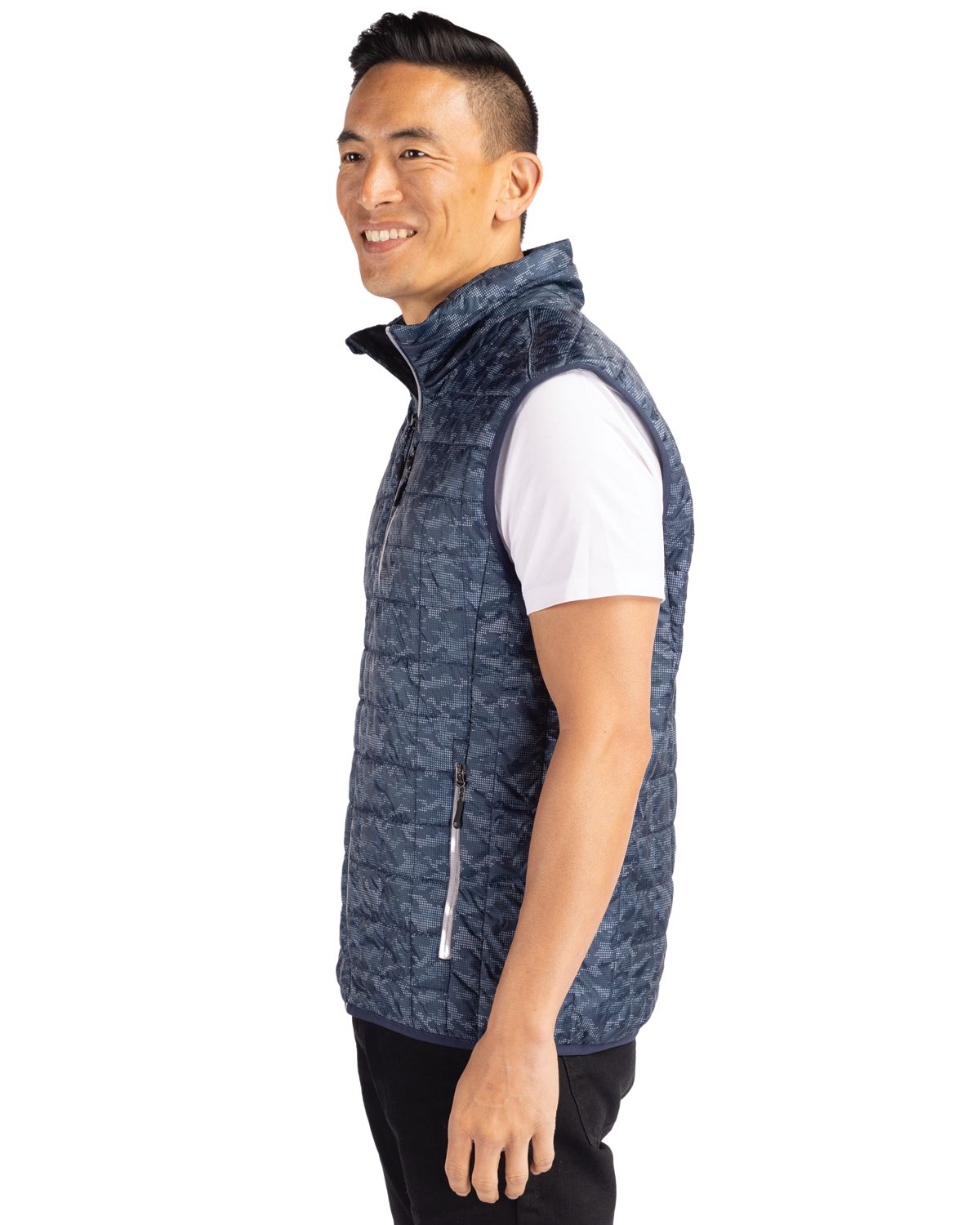 Cutter & Buck Rainier Recycled Insulated Printed Puffer Mens Full Zip Vest 29