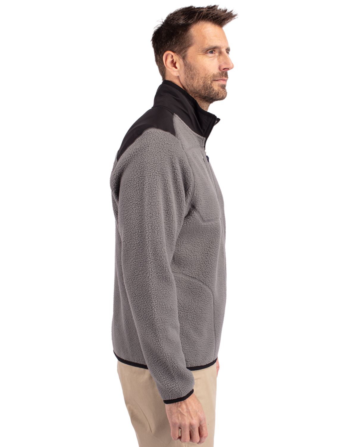 Cutter & Buck Cascade Epic Comfort Recycled Sherpa Fleece Mens Full Zip Jacket 50