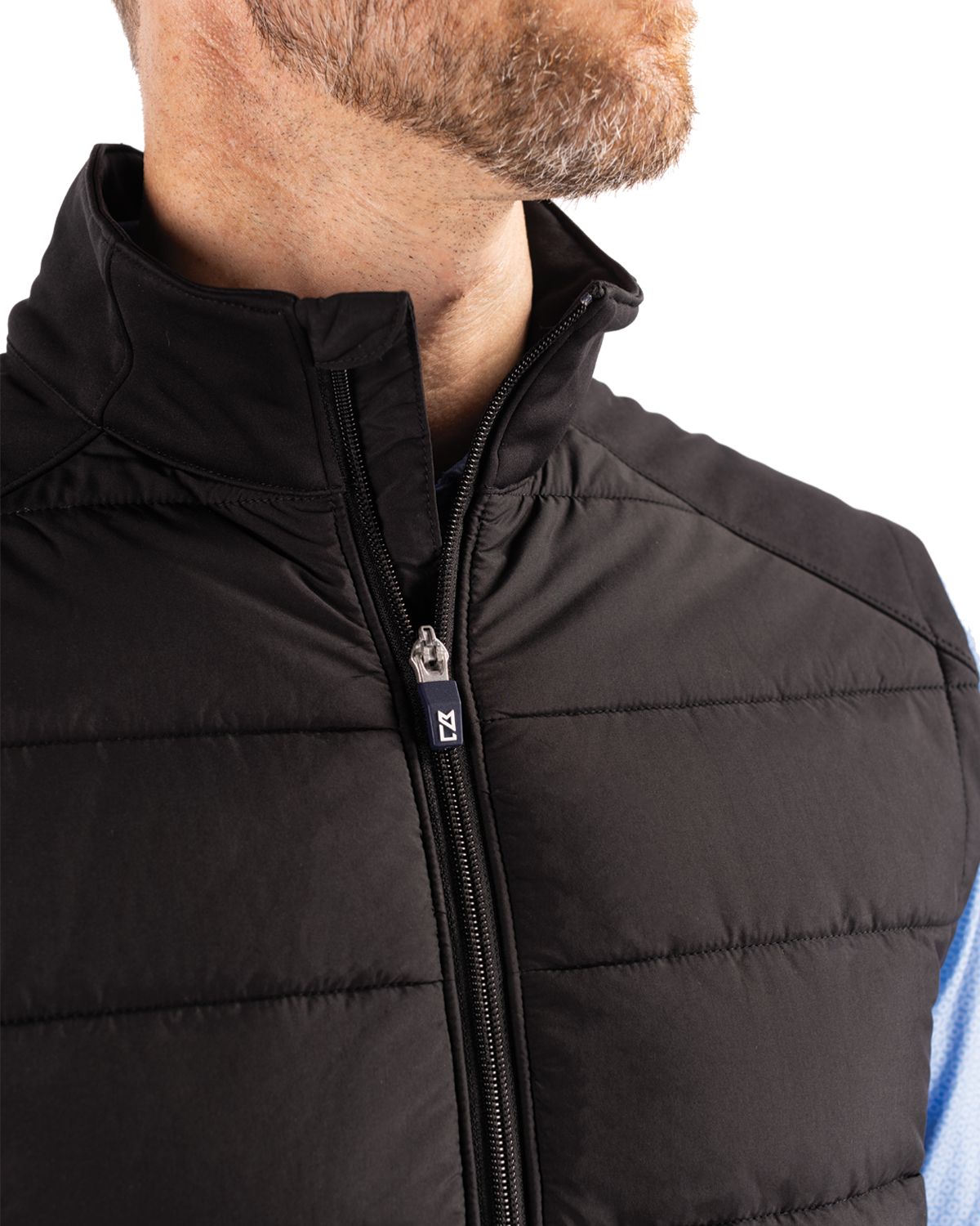 Cutter & Buck Evoke Recycled Honeycomb Fleece Mens Hybrid Full Zip Vest 59