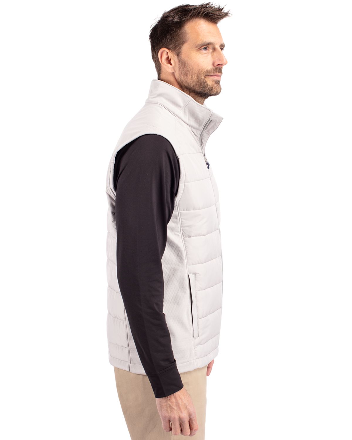 Cutter & Buck Evoke Recycled Honeycomb Fleece Mens Hybrid Full Zip Vest 84