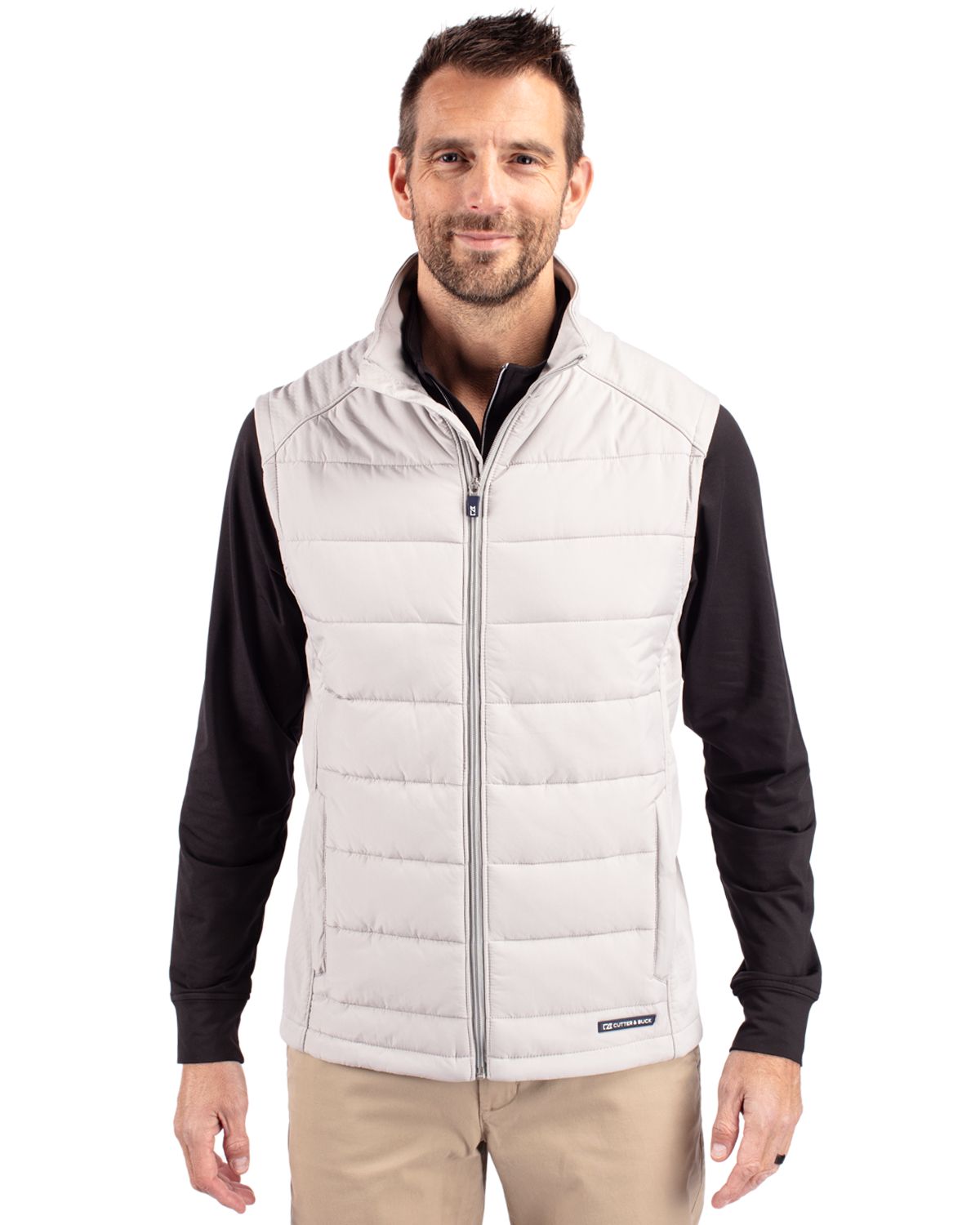 Cutter & Buck Evoke Recycled Honeycomb Fleece Mens Hybrid Full Zip Vest 53