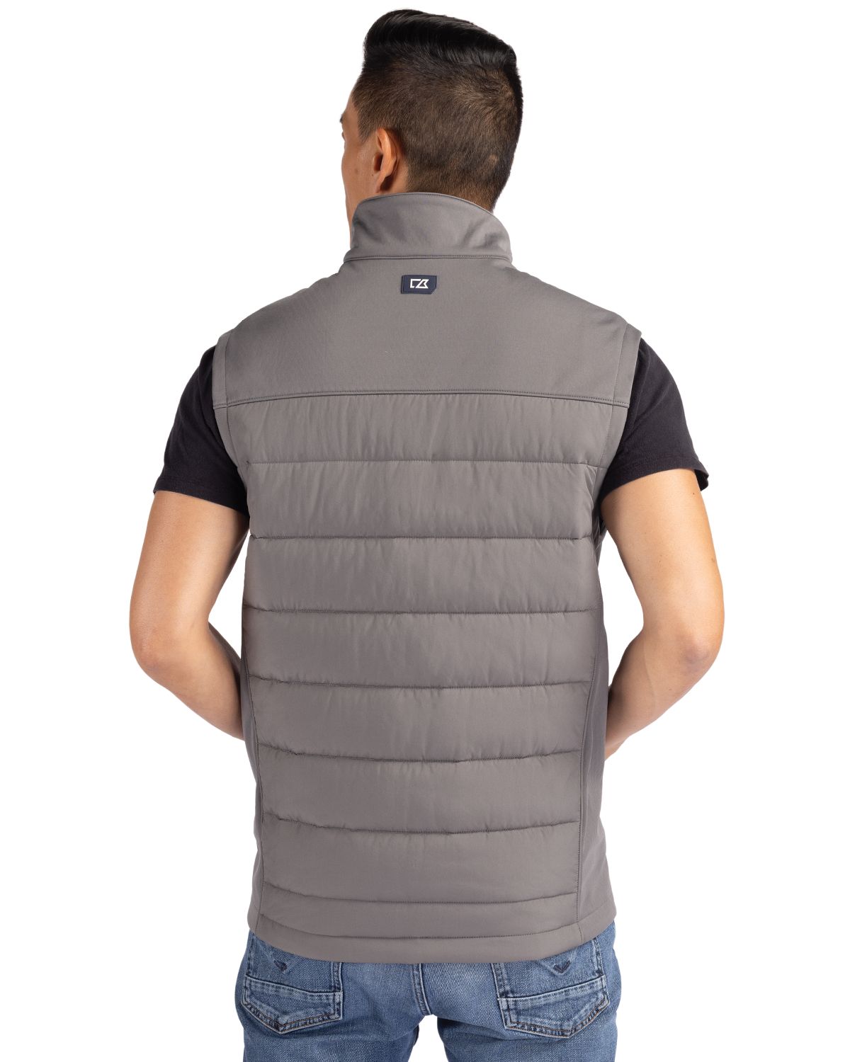 Cutter & Buck Evoke Recycled Honeycomb Fleece Mens Hybrid Full Zip Vest 69