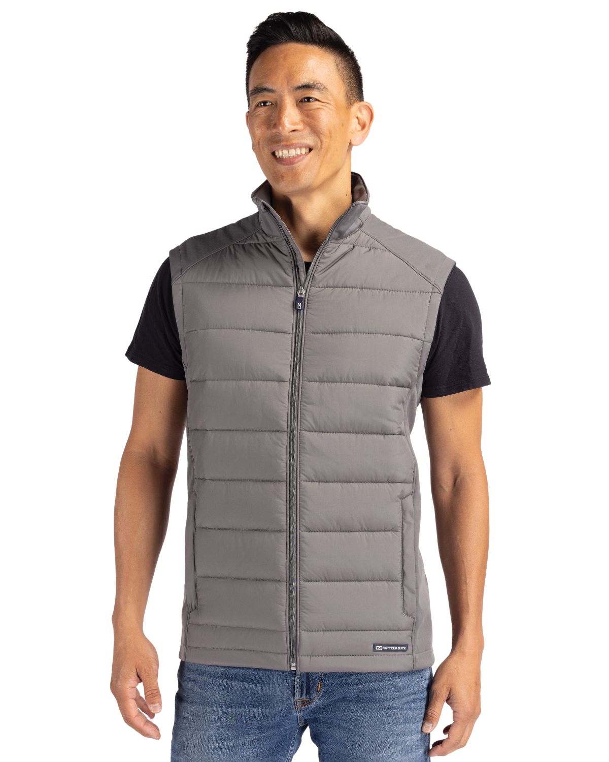 Cutter & Buck Evoke Recycled Honeycomb Fleece Mens Hybrid Full Zip Vest 88