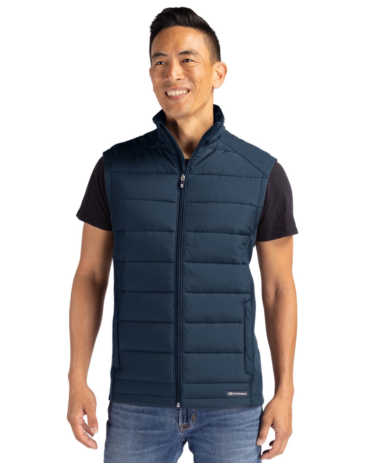 Cutter & Buck Evoke Recycled Honeycomb Fleece Mens Hybrid Full Zip Vest 67