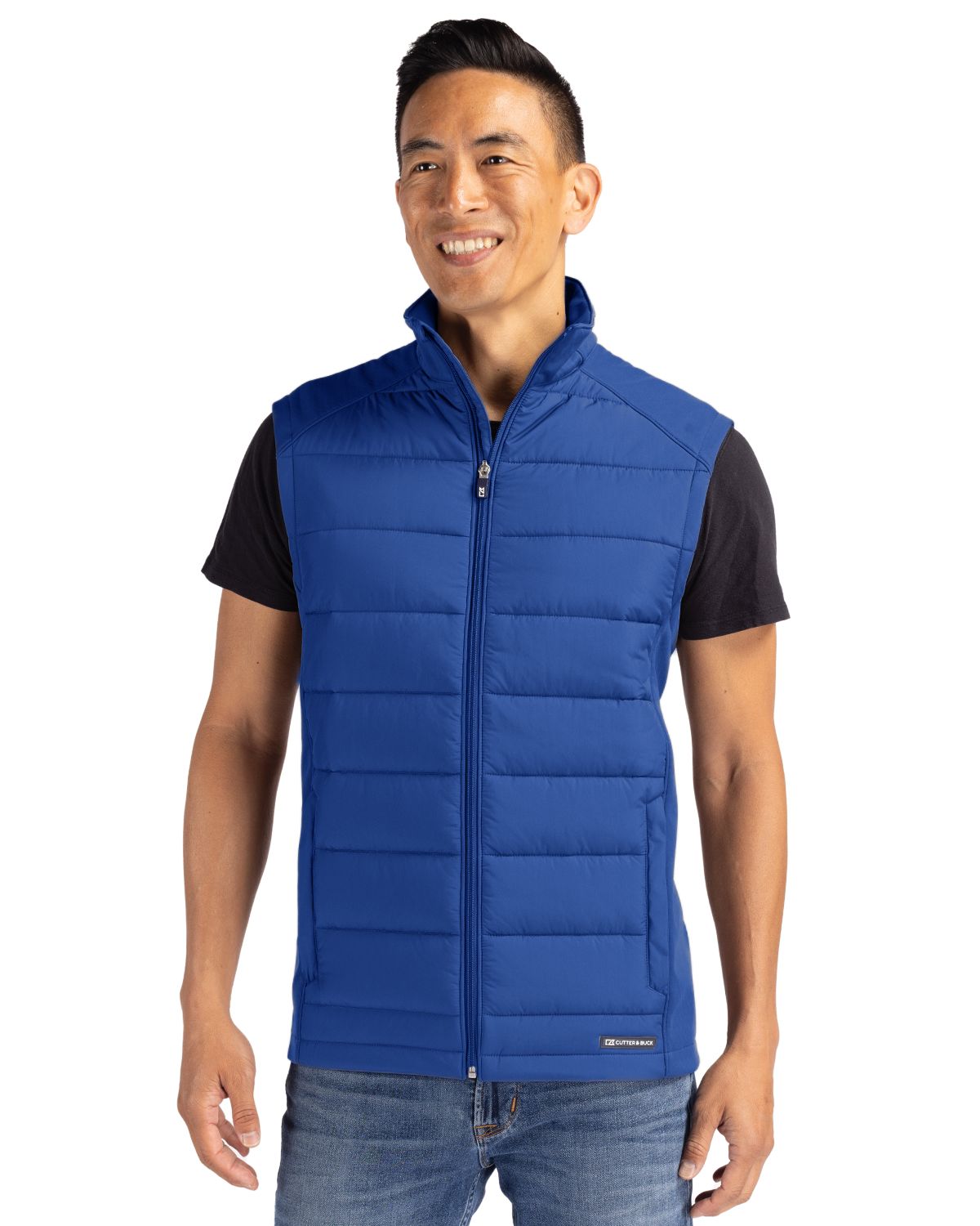 Cutter & Buck Evoke Recycled Honeycomb Fleece Mens Hybrid Full Zip Vest 63
