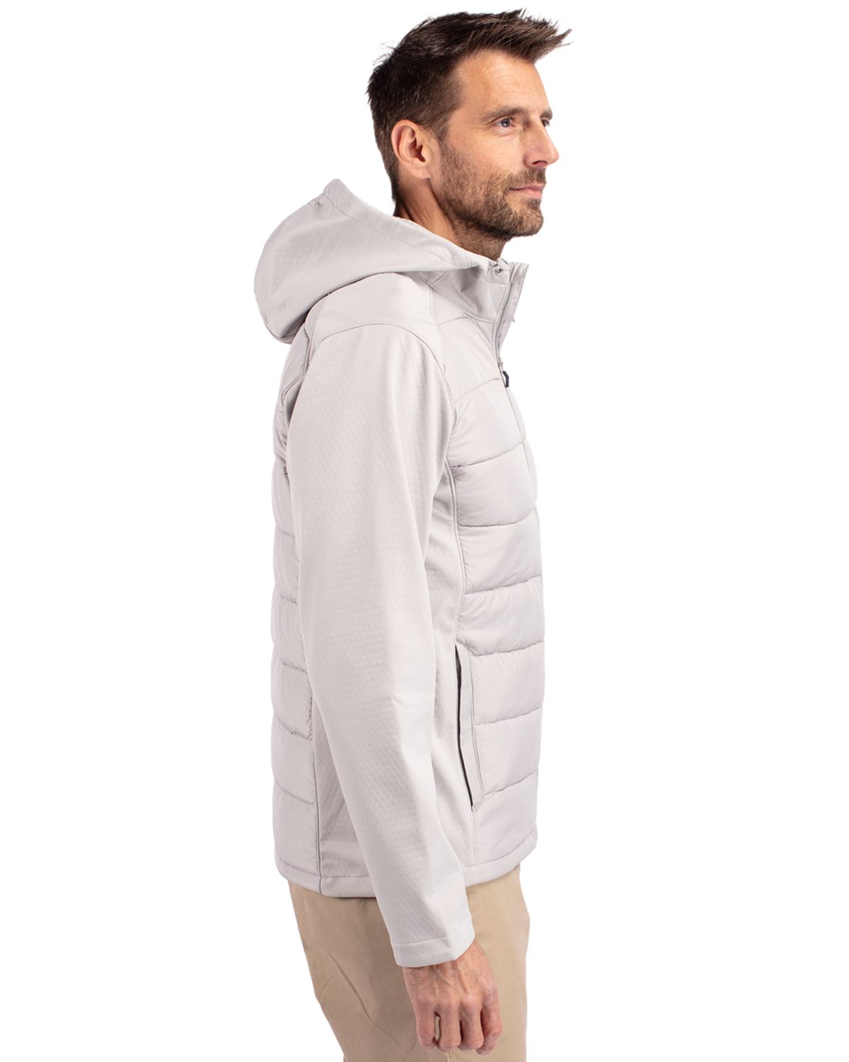 Cutter & Buck Evoke Recycled Honeycomb Fleece Mens Hybrid Full Zip Jacket 85