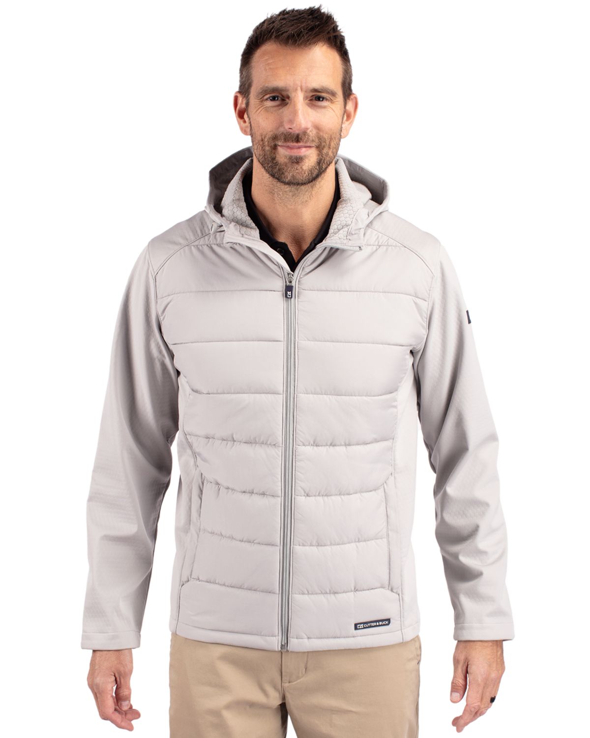 Cutter & Buck Evoke Recycled Honeycomb Fleece Mens Hybrid Full Zip Jacket 83