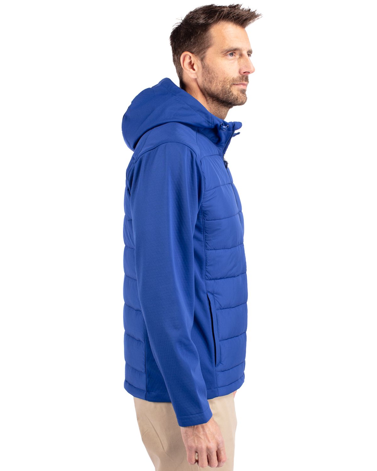 Cutter & Buck Evoke Recycled Honeycomb Fleece Mens Hybrid Full Zip Jacket 80