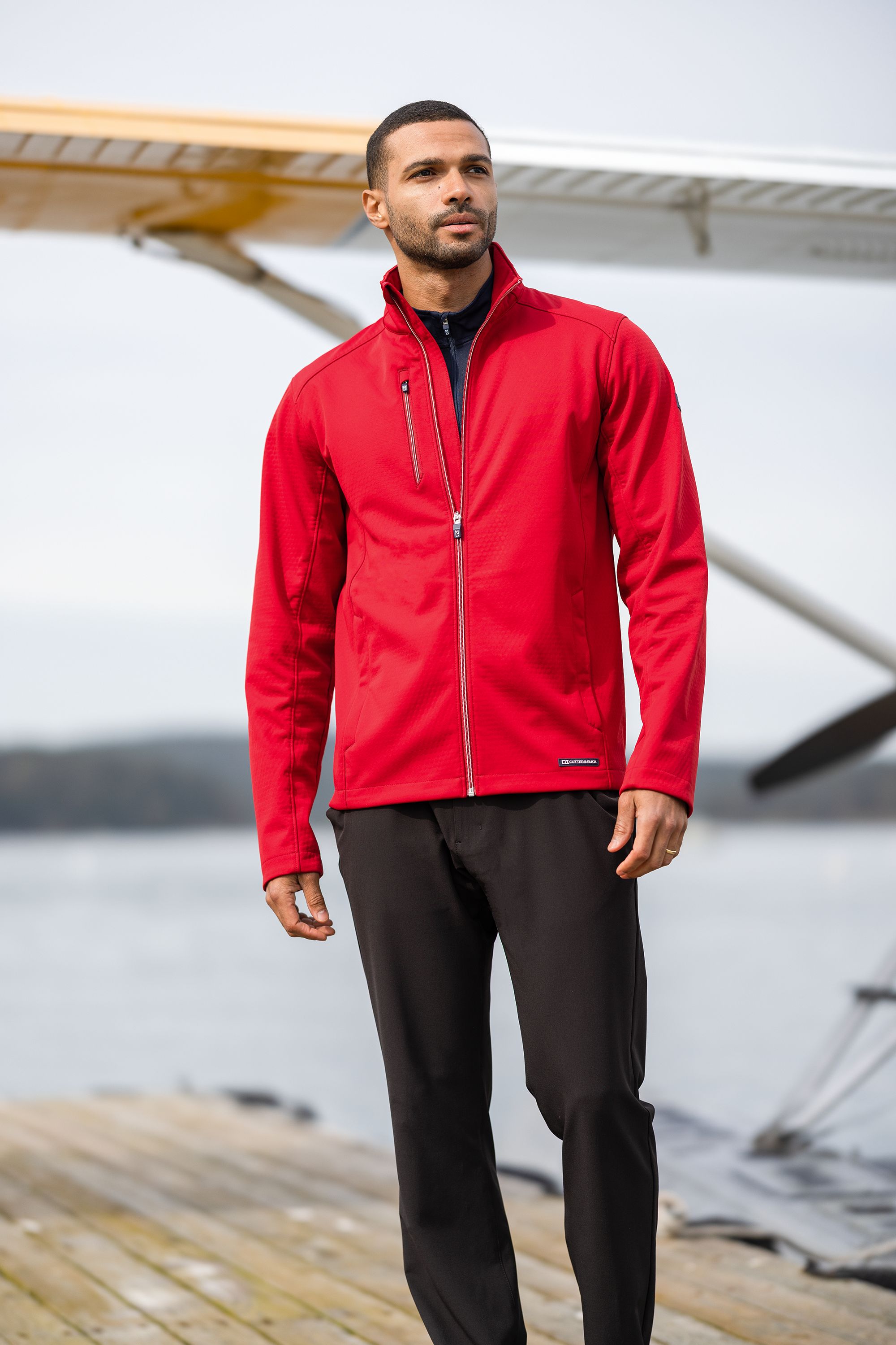 Cutter & Buck Evoke Recycled Honeycomb Fleece Mens Full Zip Jacket 68