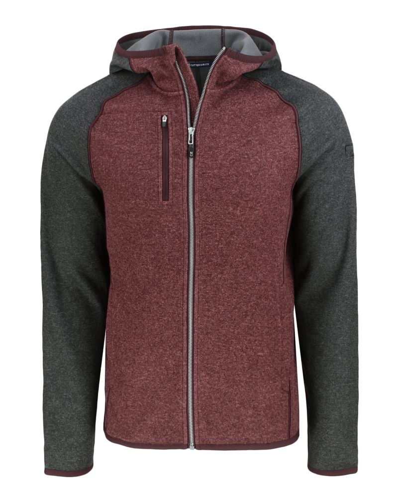 Cutter & Buck Mainsail Sweater-Knit Mens Full Zip Hooded Jacket 85