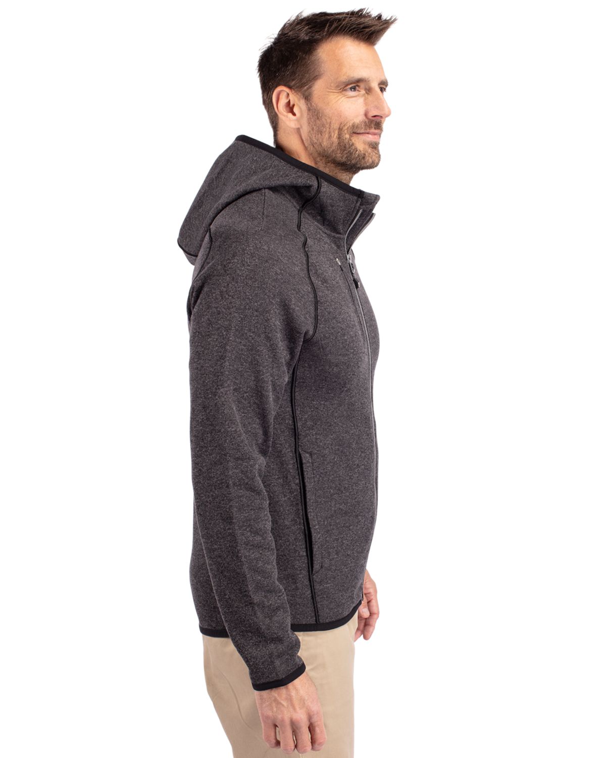 Cutter & Buck Mainsail Sweater-Knit Mens Full Zip Hooded Jacket 118