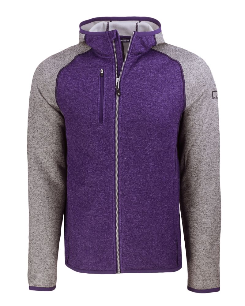 Cutter & Buck Mainsail Sweater-Knit Mens Full Zip Hooded Jacket 126
