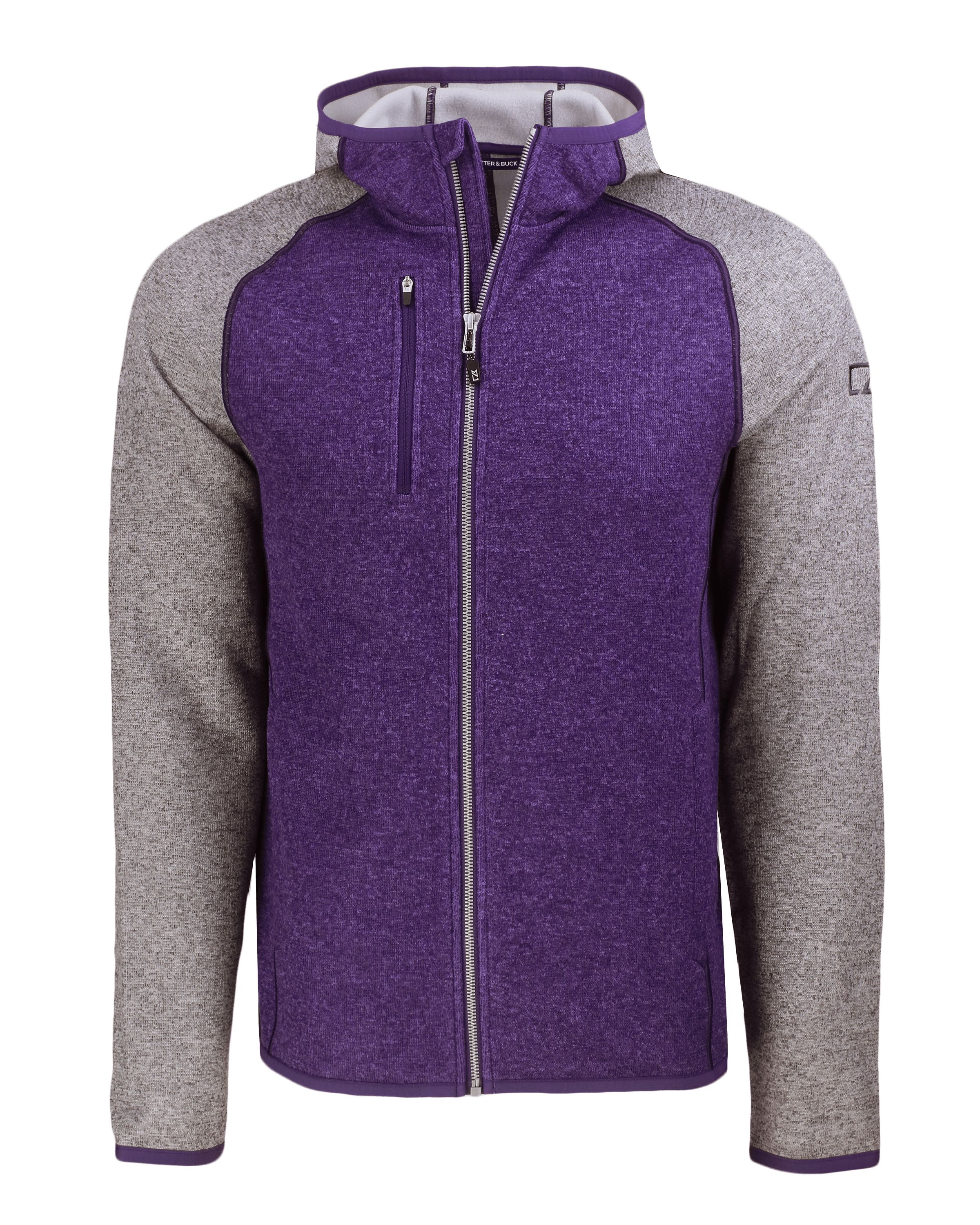 Cutter & Buck Mainsail Sweater-Knit Mens Full Zip Hooded Jacket 125