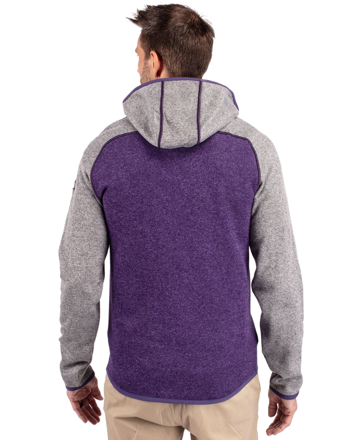 Cutter & Buck Mainsail Sweater-Knit Mens Full Zip Hooded Jacket 129