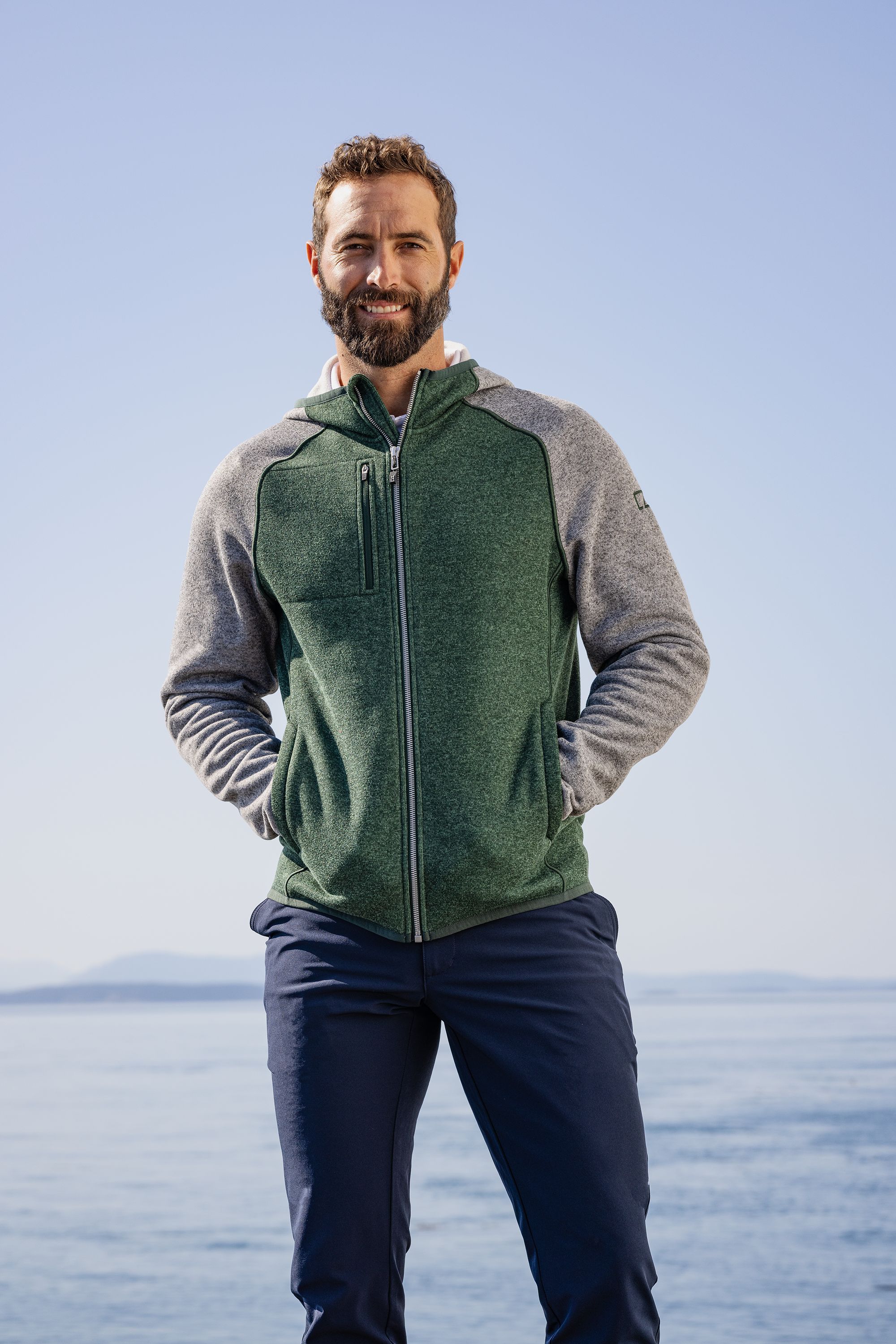 Cutter & Buck Mainsail Sweater-Knit Mens Full Zip Hooded Jacket 76