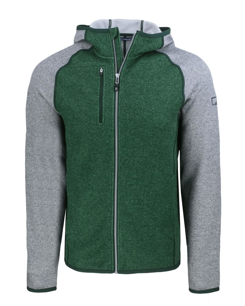 Cutter & Buck Mainsail Sweater-Knit Mens Full Zip Hooded Jacket 135