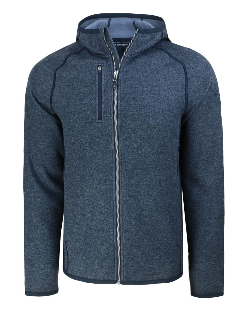 Cutter & Buck Mainsail Sweater-Knit Mens Full Zip Hooded Jacket 140