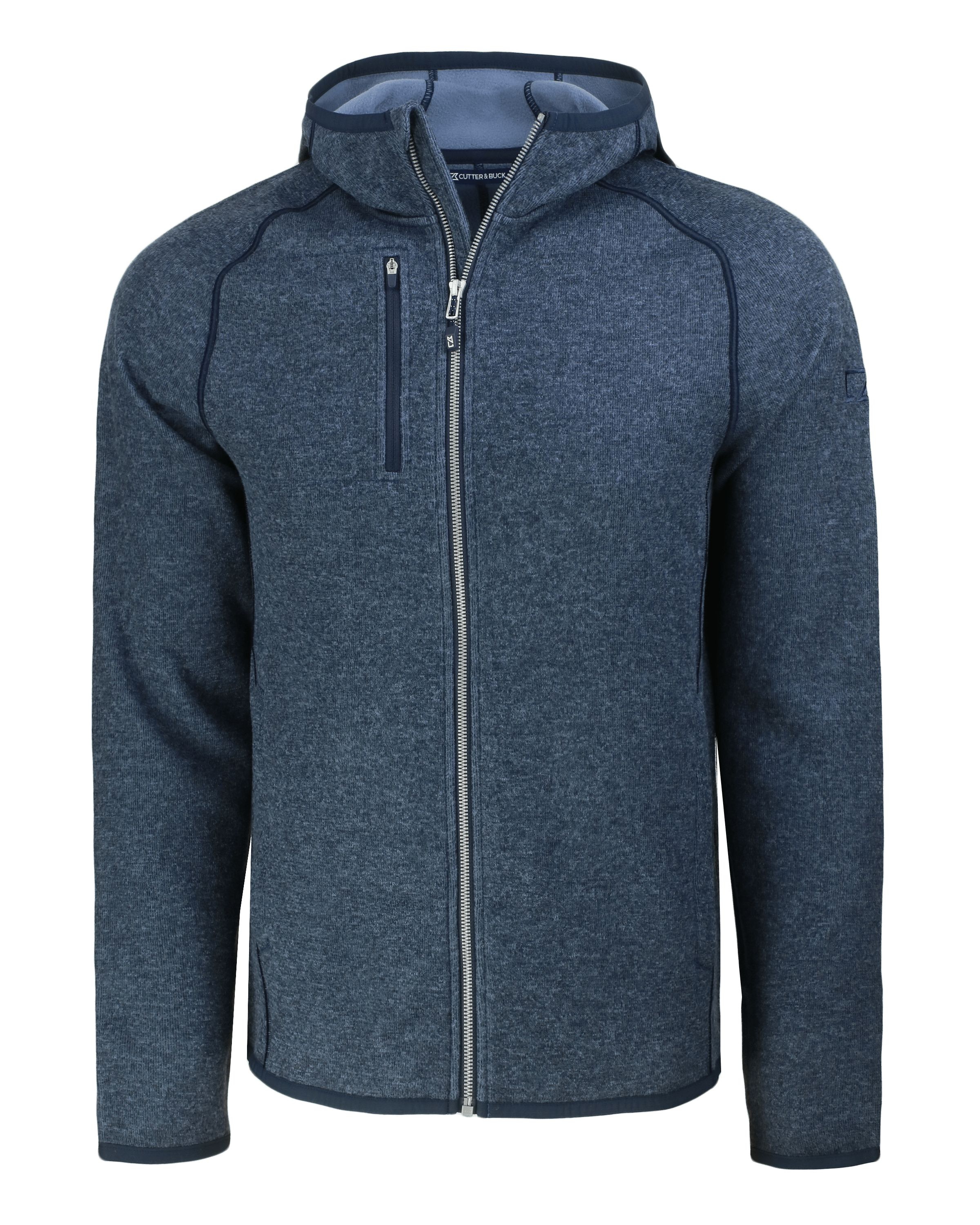 Cutter & Buck Mainsail Sweater-Knit Mens Full Zip Hooded Jacket 139