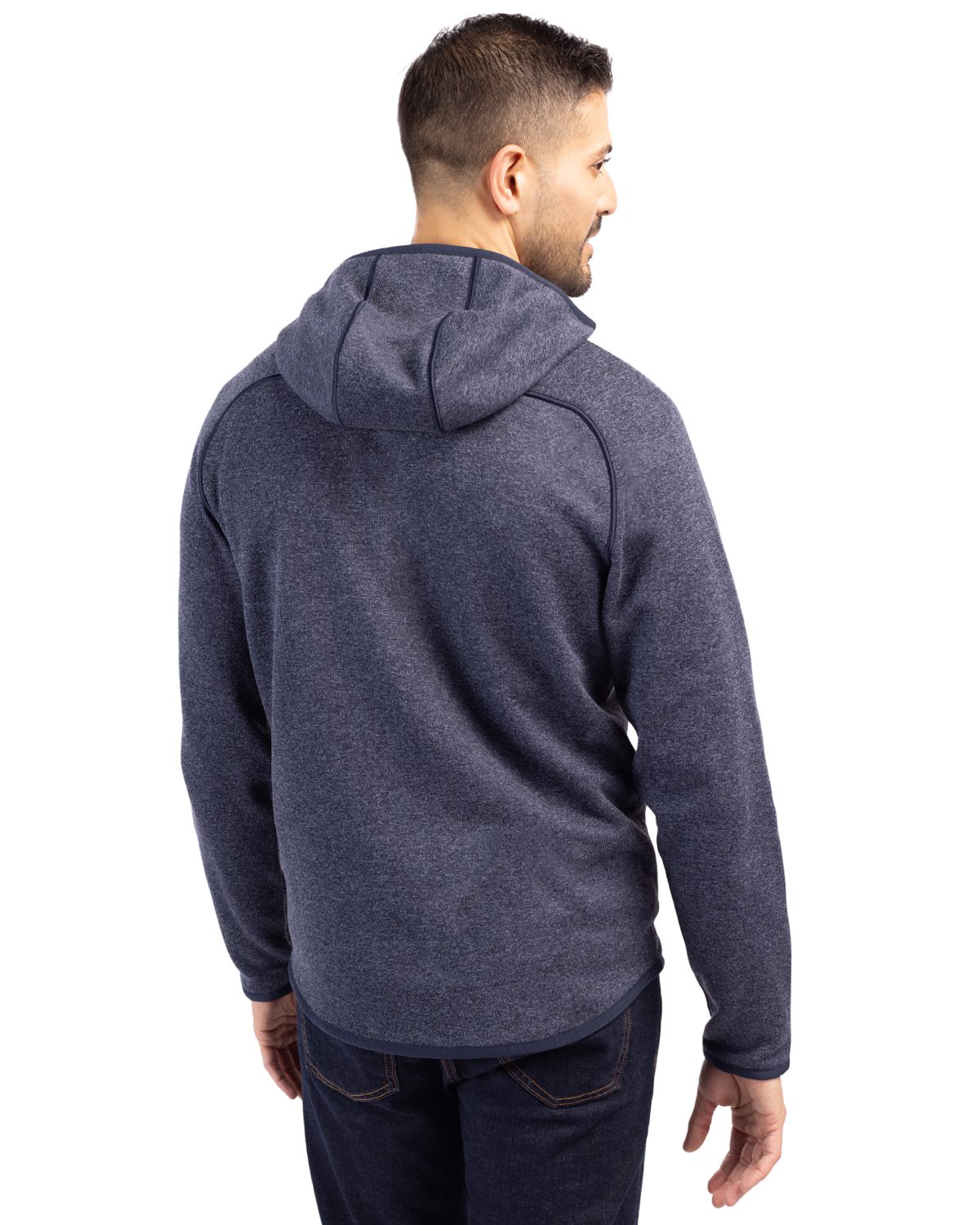 Cutter & Buck Mainsail Sweater-Knit Mens Full Zip Hooded Jacket 95
