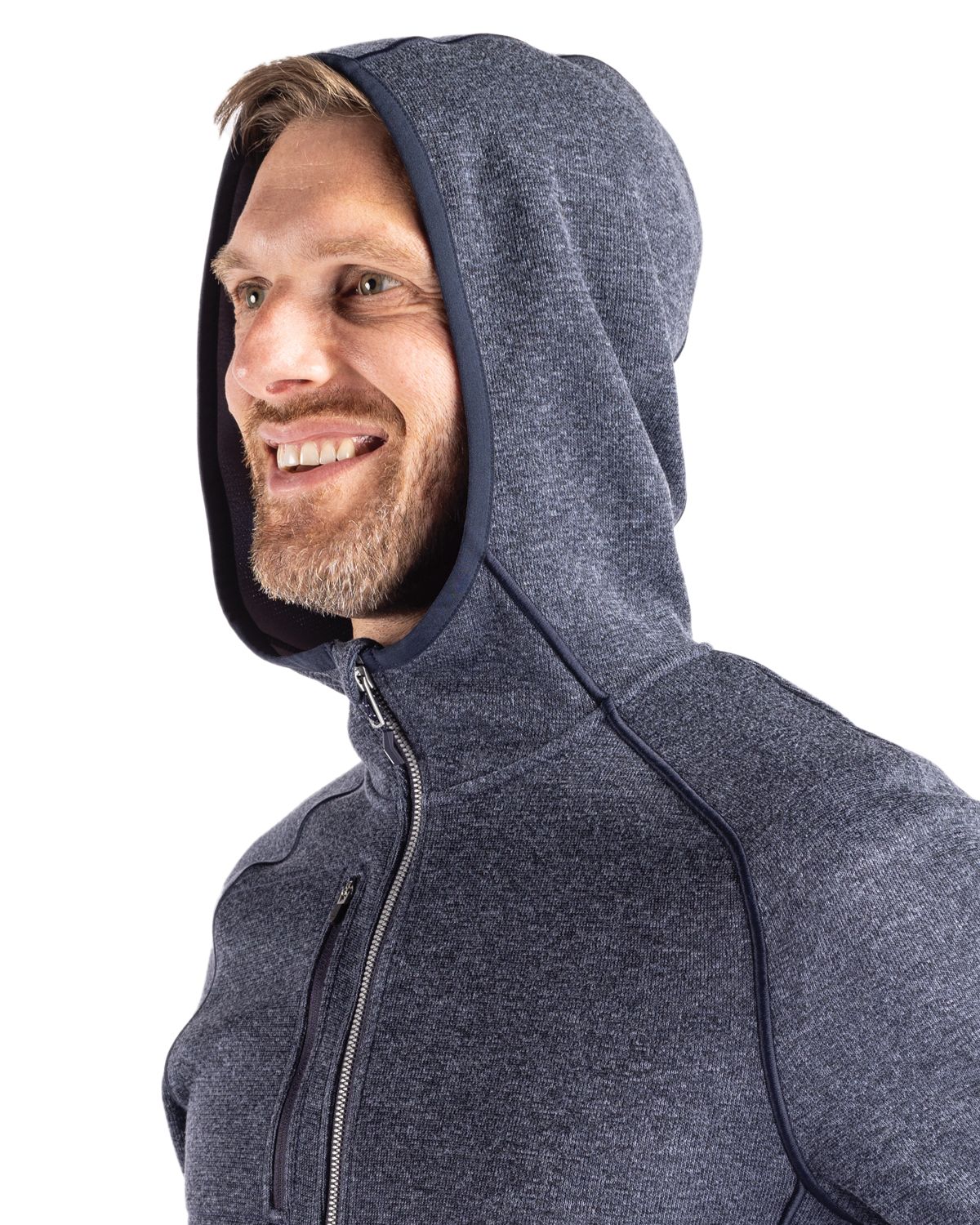 Cutter & Buck Mainsail Sweater-Knit Mens Full Zip Hooded Jacket 108