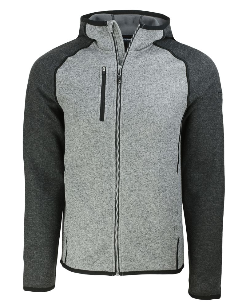 Cutter & Buck Mainsail Sweater-Knit Mens Full Zip Hooded Jacket 101