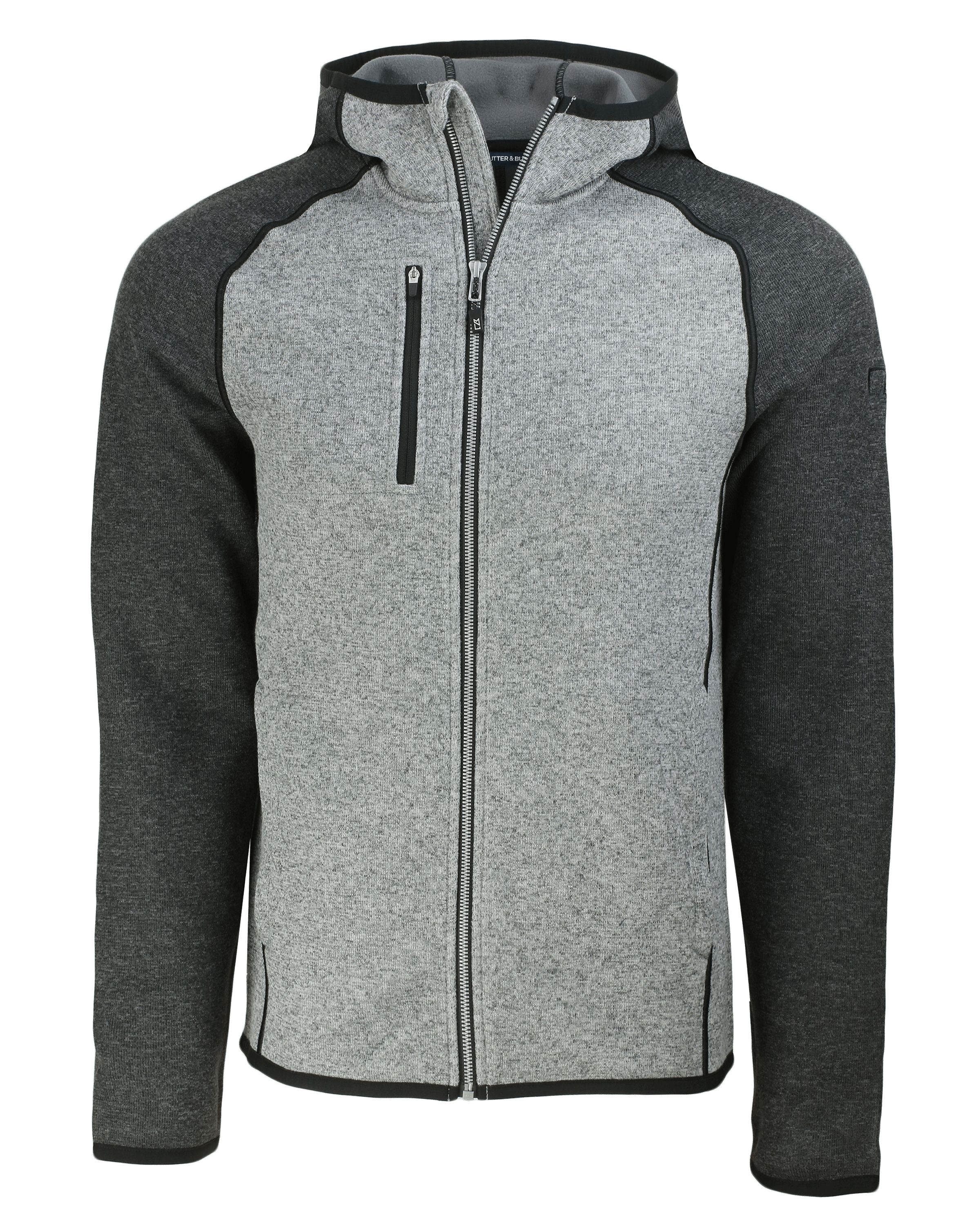 Cutter & Buck Mainsail Sweater-Knit Mens Full Zip Hooded Jacket 100