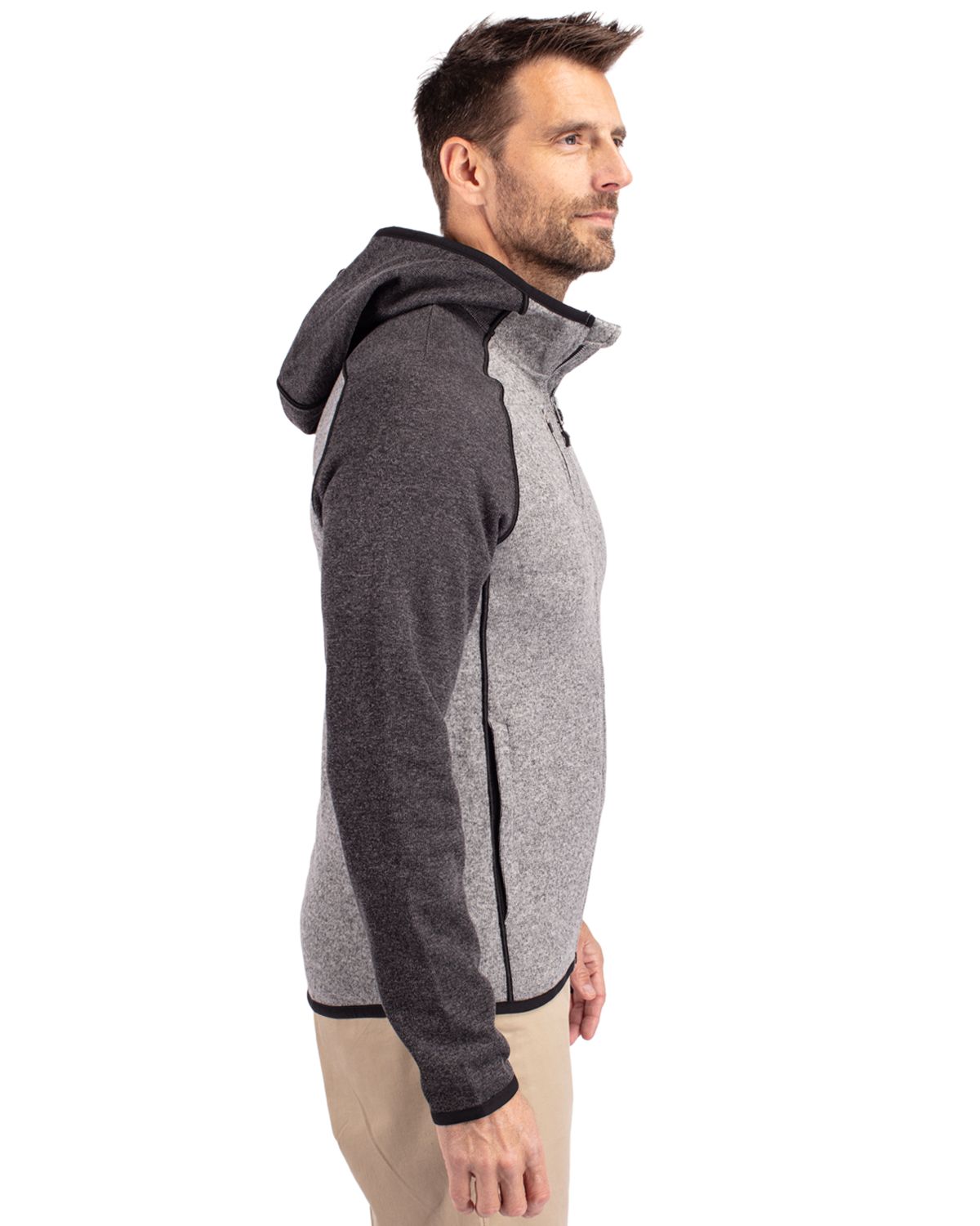 Cutter & Buck Mainsail Sweater-Knit Mens Full Zip Hooded Jacket 99