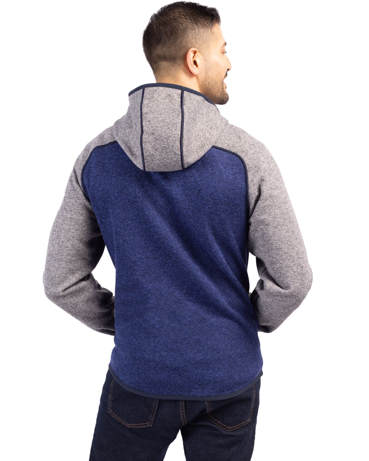 Cutter & Buck Mainsail Sweater-Knit Mens Full Zip Hooded Jacket 147