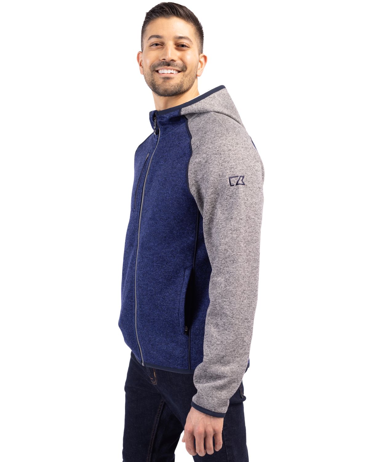 Cutter & Buck Mainsail Sweater-Knit Mens Full Zip Hooded Jacket 149