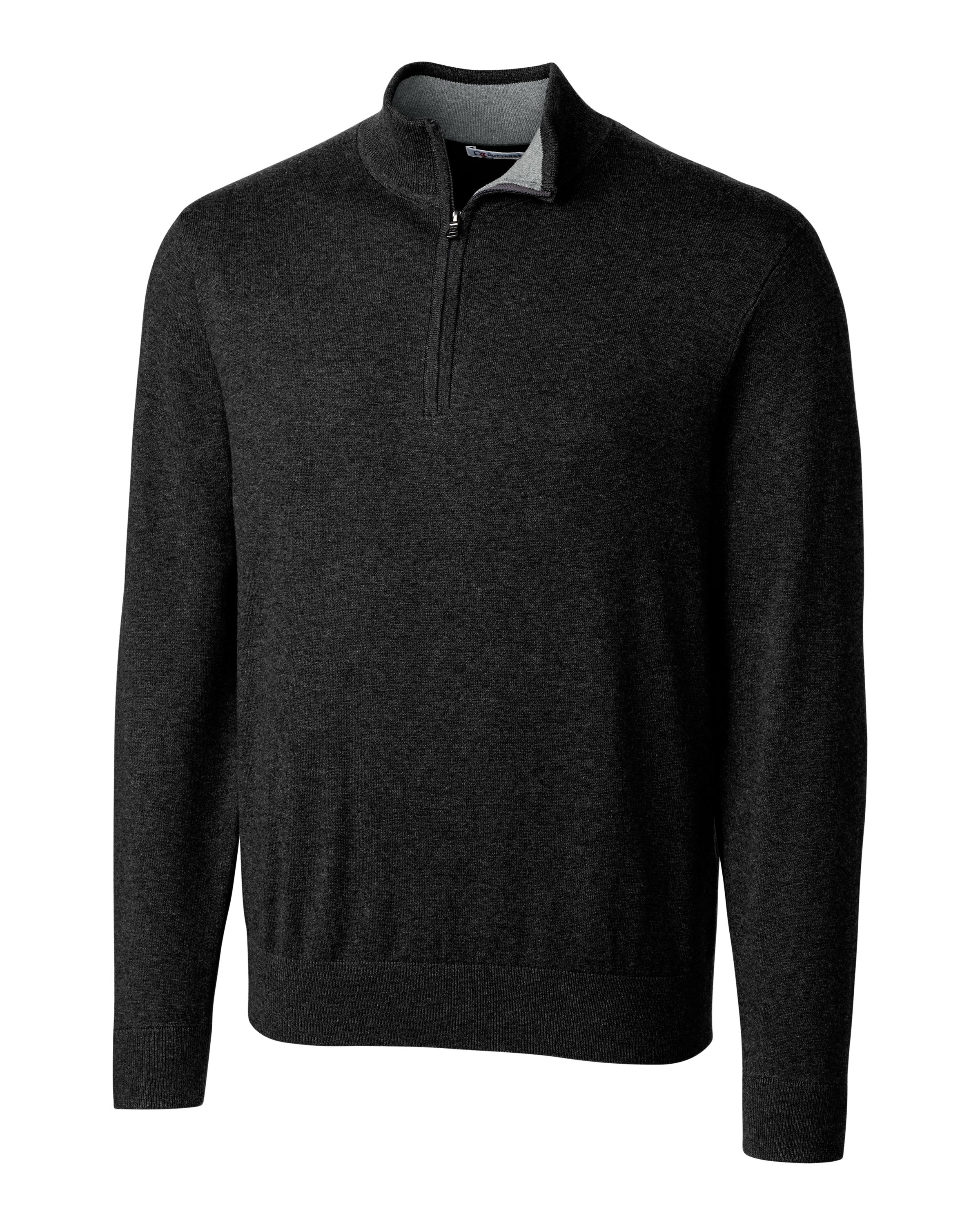 CB Lakemont Tri-Blend Mens Quarter Zip Pullover Sweater-Cutter &#38; Buck