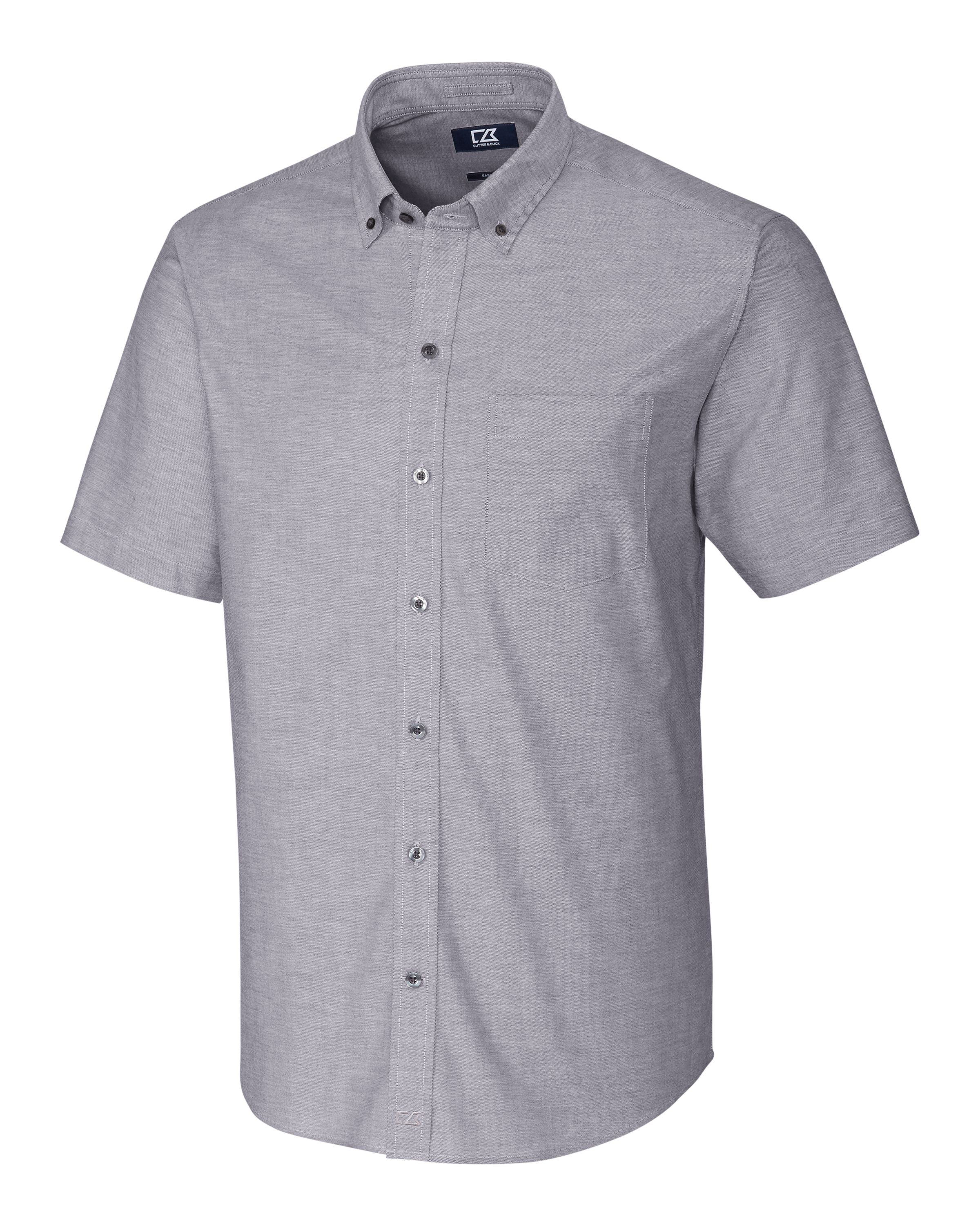 CB Stretch Oxford Mens Short Sleeve Dress Shirt-Cutter &#38; Buck