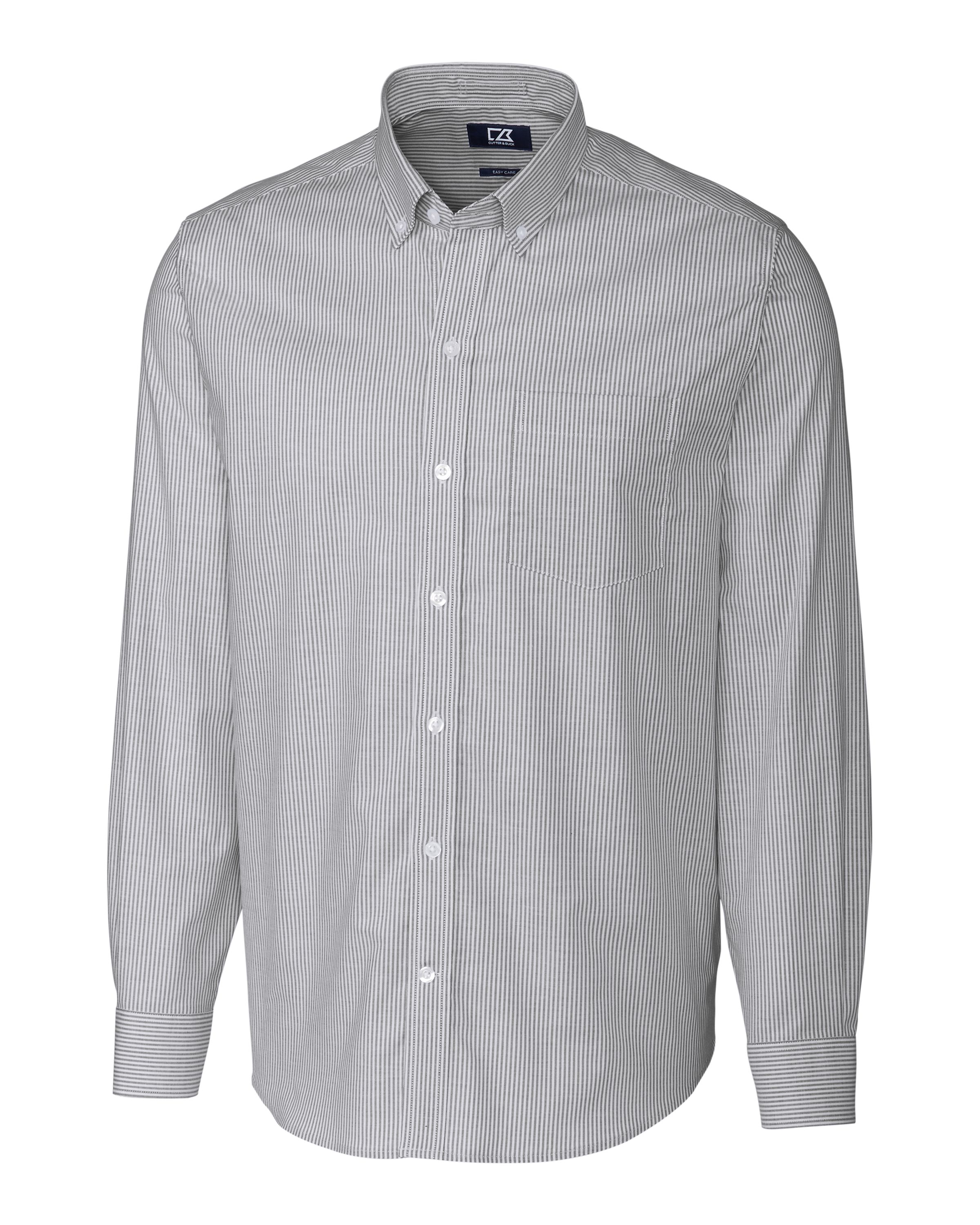 CB Stretch Oxford Stripe Mens Long Sleeve Dress Shirt-Cutter &#38; Buck