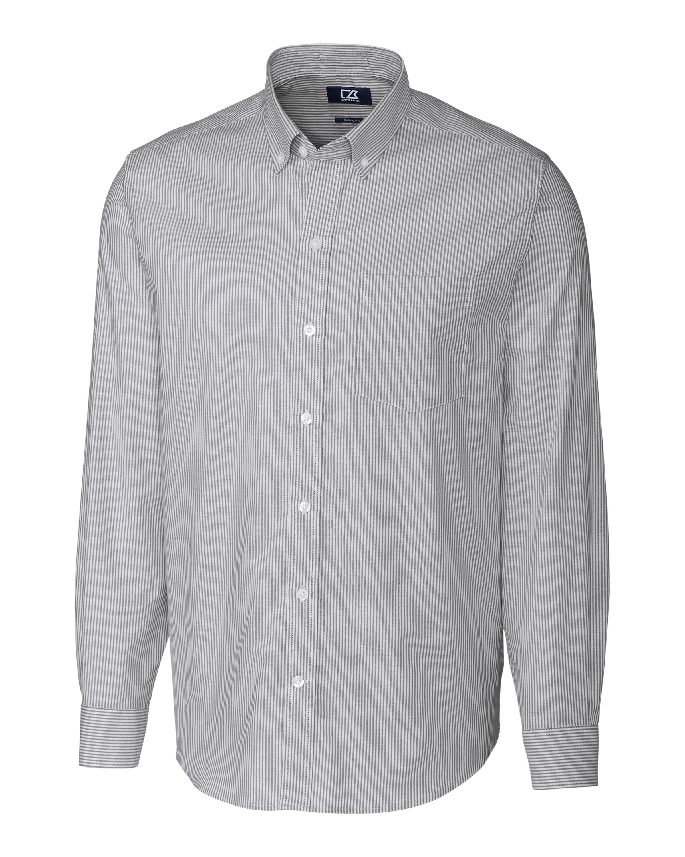 CB Stretch Oxford Stripe Mens Long Sleeve Dress Shirt-