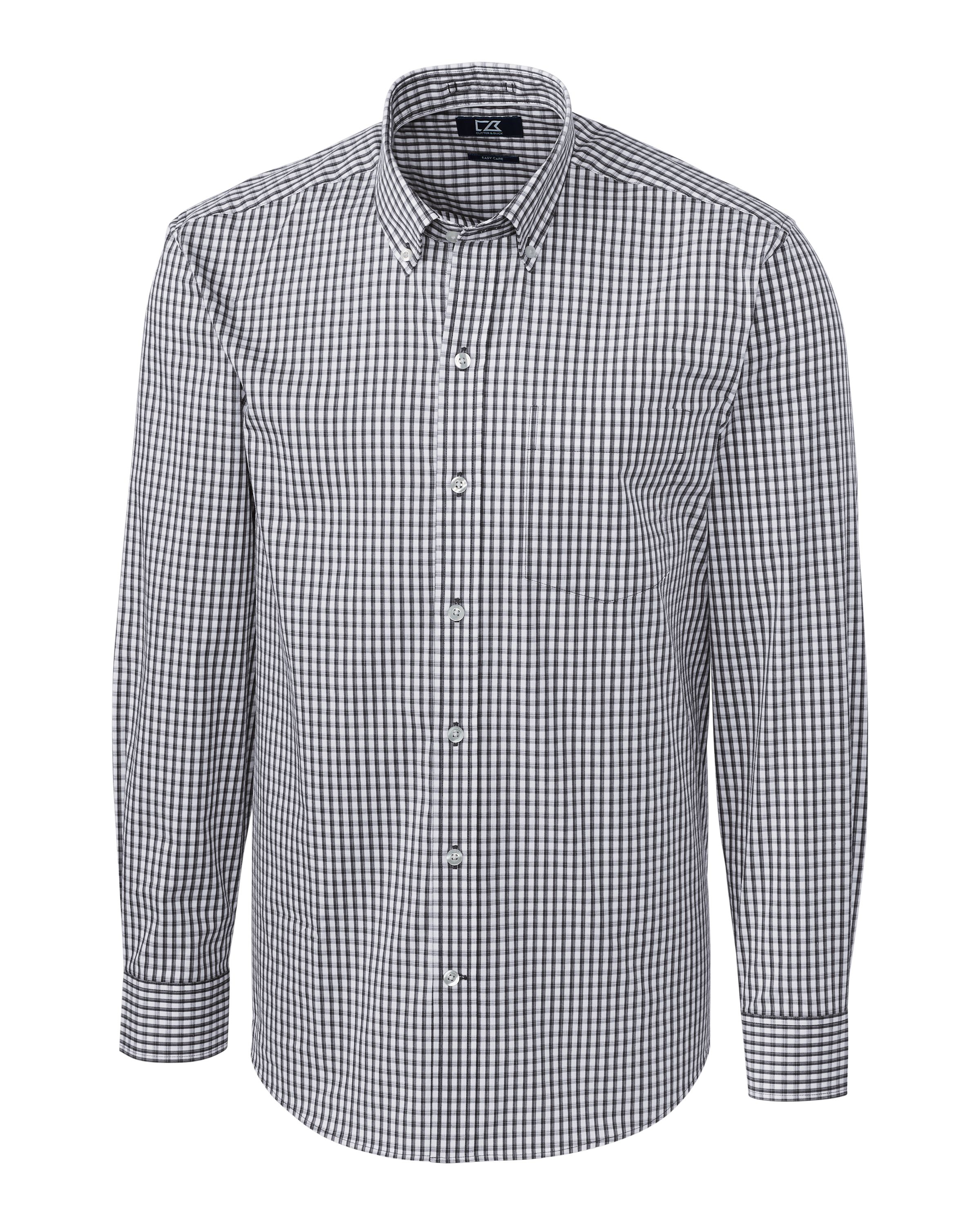 CB Easy Care Stretch Gingham Mens Big and Tall Long Sleeve Dress Shirt-