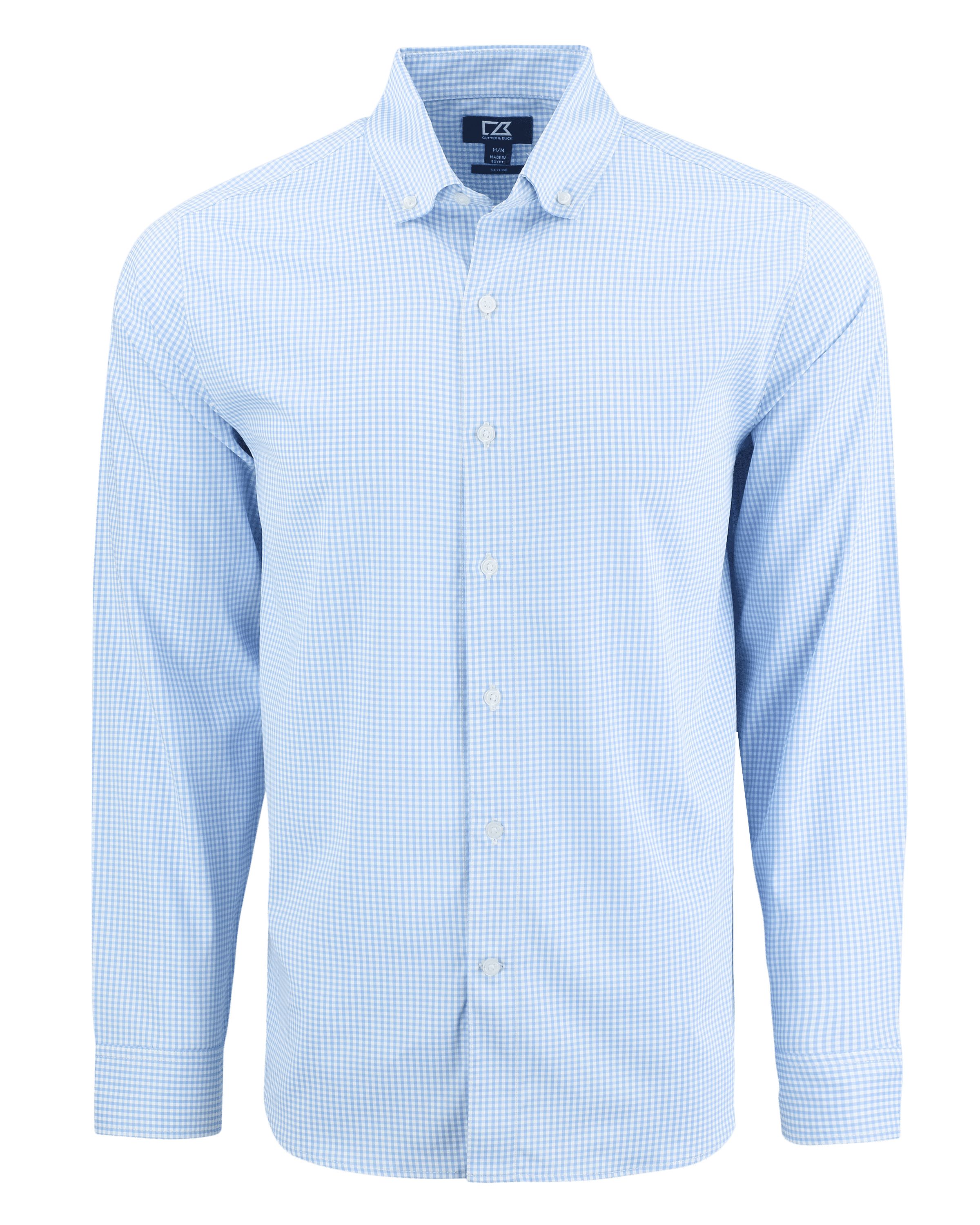 CB Skyline Epic Confidence Recycled Gingham Mens Big & Tall Long Sleeve Dress Shirt-Cutter &#38; Buck